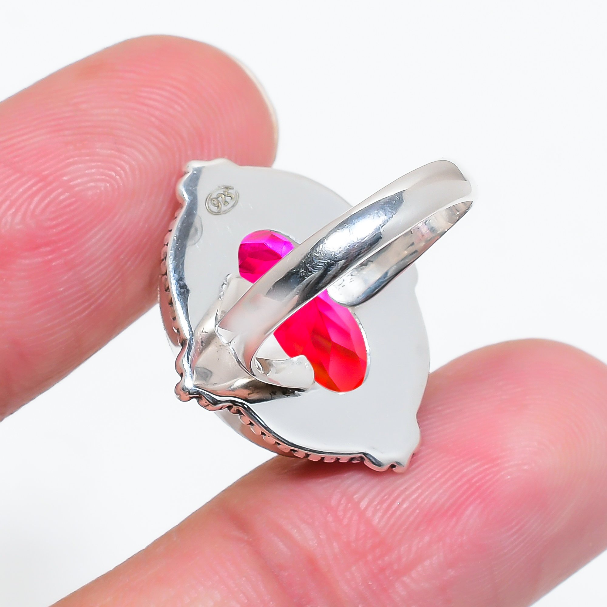 Bi-Colour Tourmaline - Simulated 925 Sterling Silver Ring