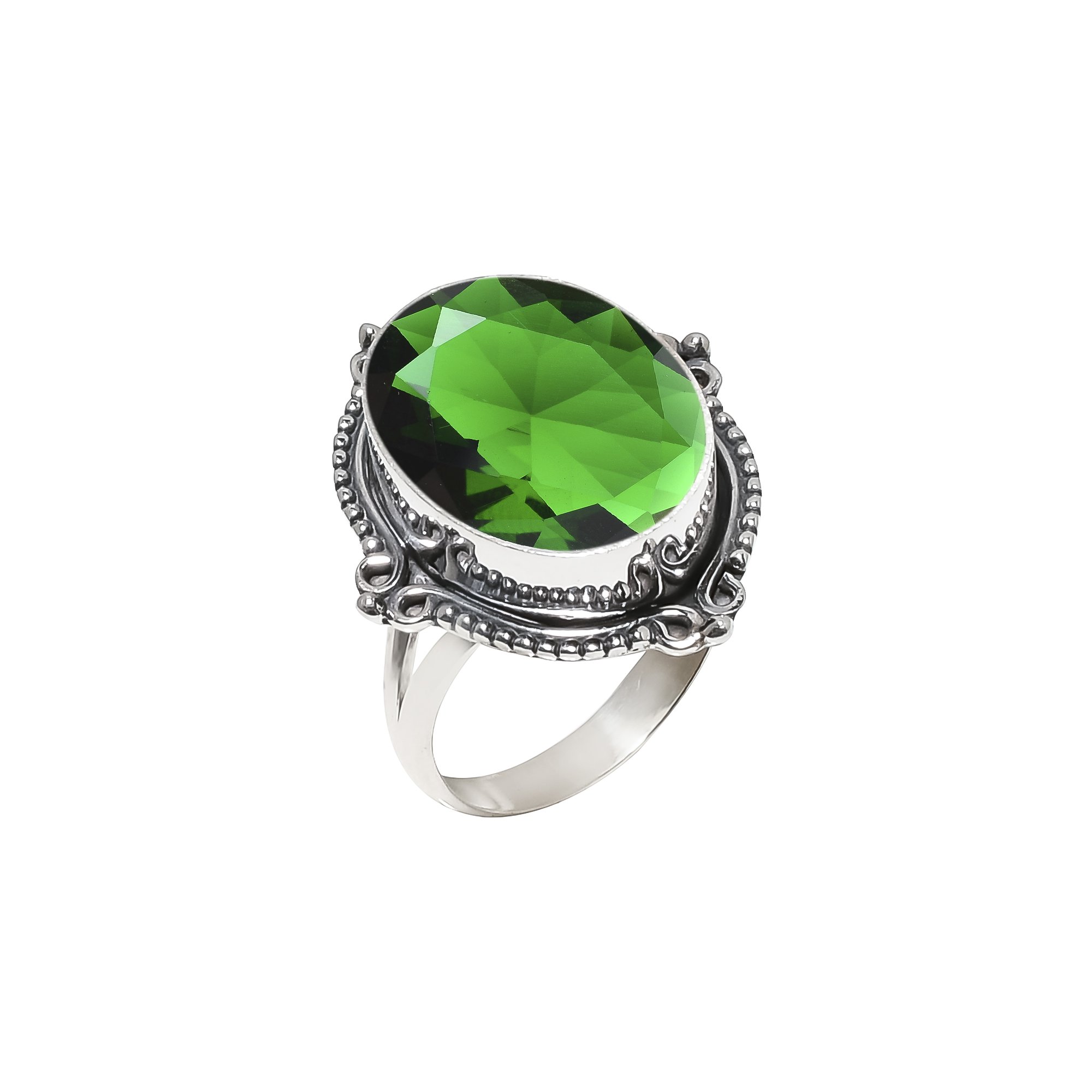 Chrome Diopside - Simulated 925 Sterling Silver Ring