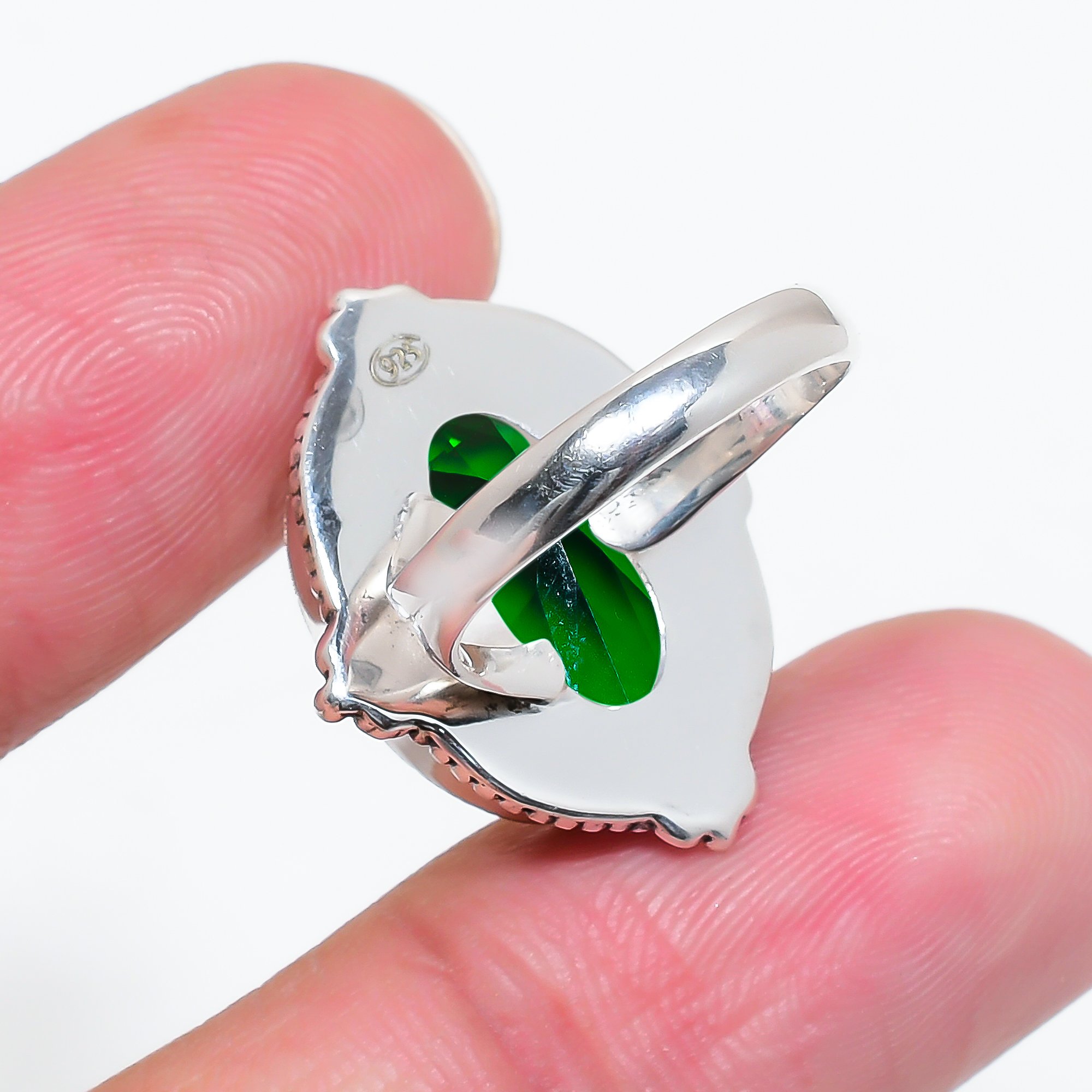 Chrome Diopside - Simulated 925 Sterling Silver Ring