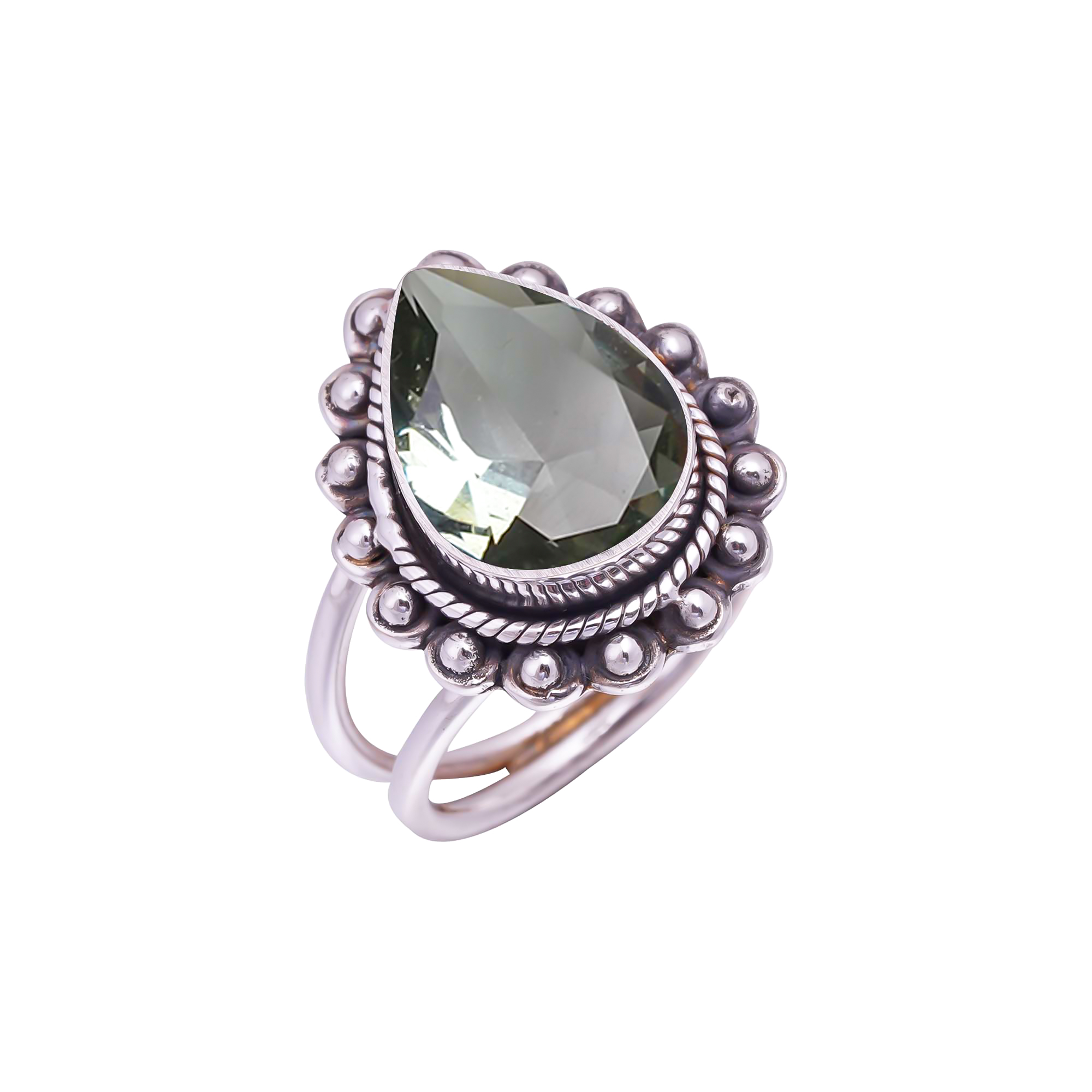 Black Tourmaline - Simulated Gemstone 925 Sterling Silver Ring