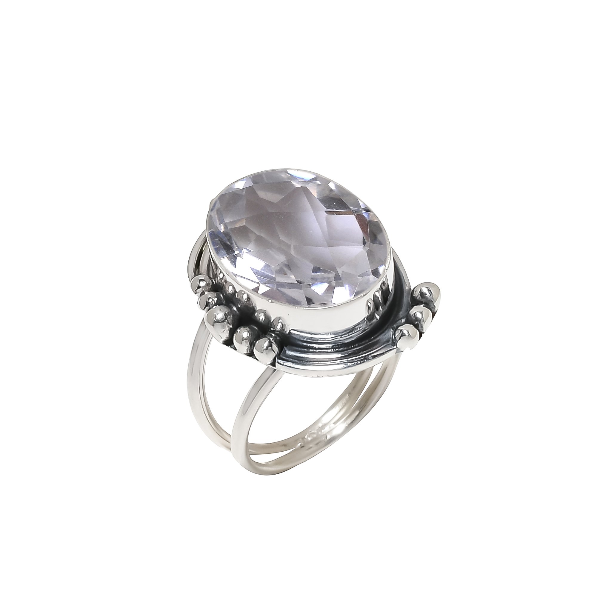 White Topaz - Simulated 925 Sterling Silver Ring