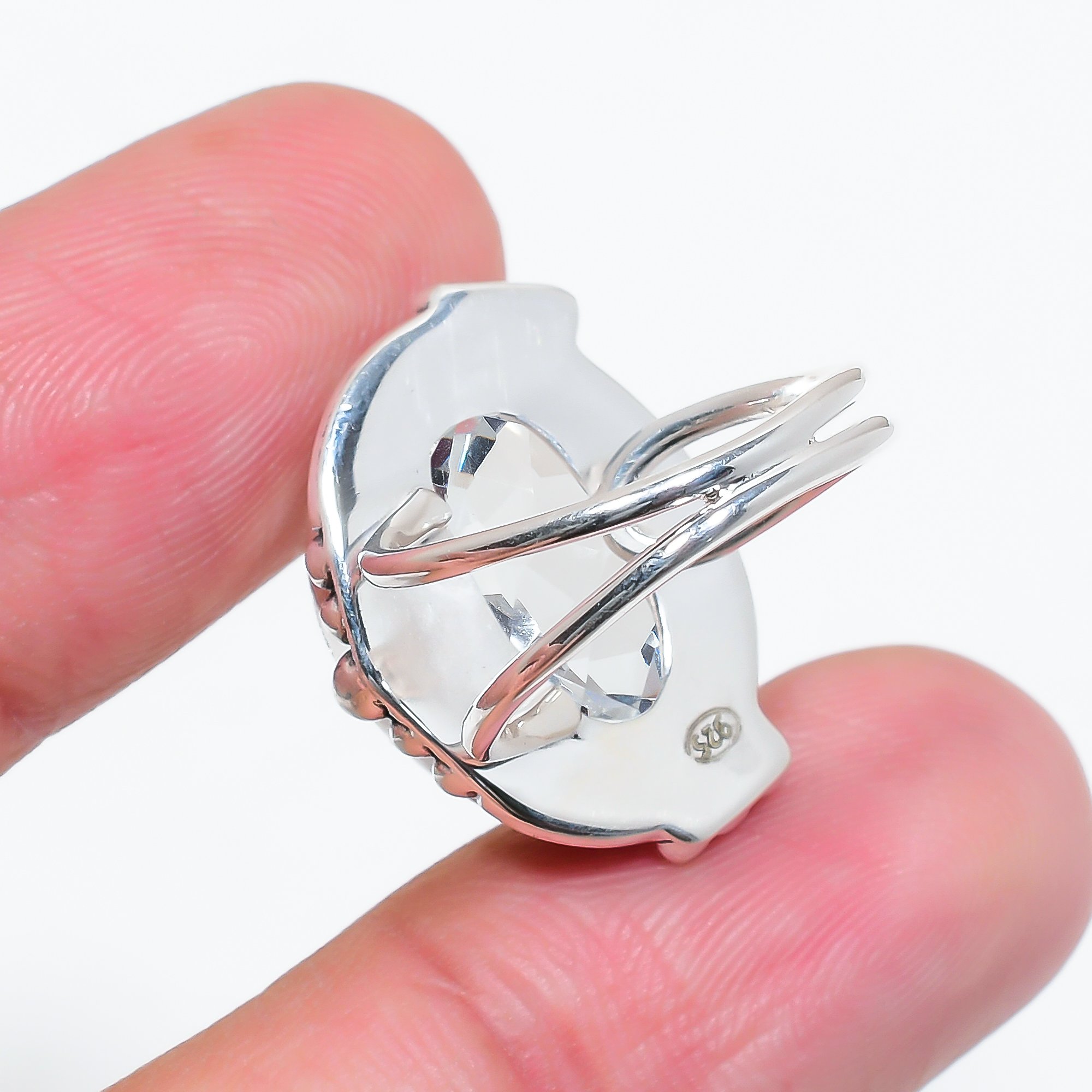 White Topaz - Simulated 925 Sterling Silver Ring