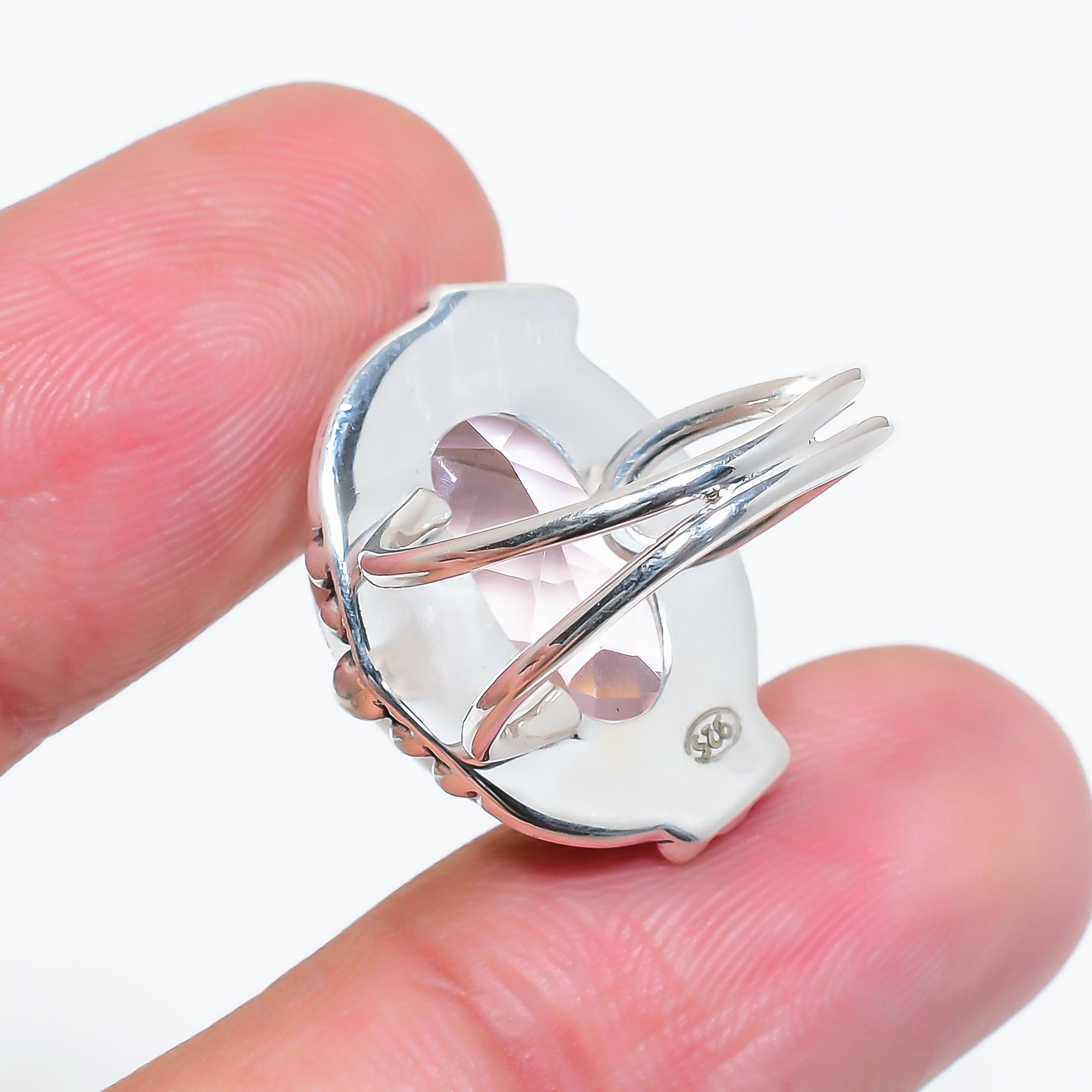 Pink Kunzite - Simulated 925 Sterling Silver Ring