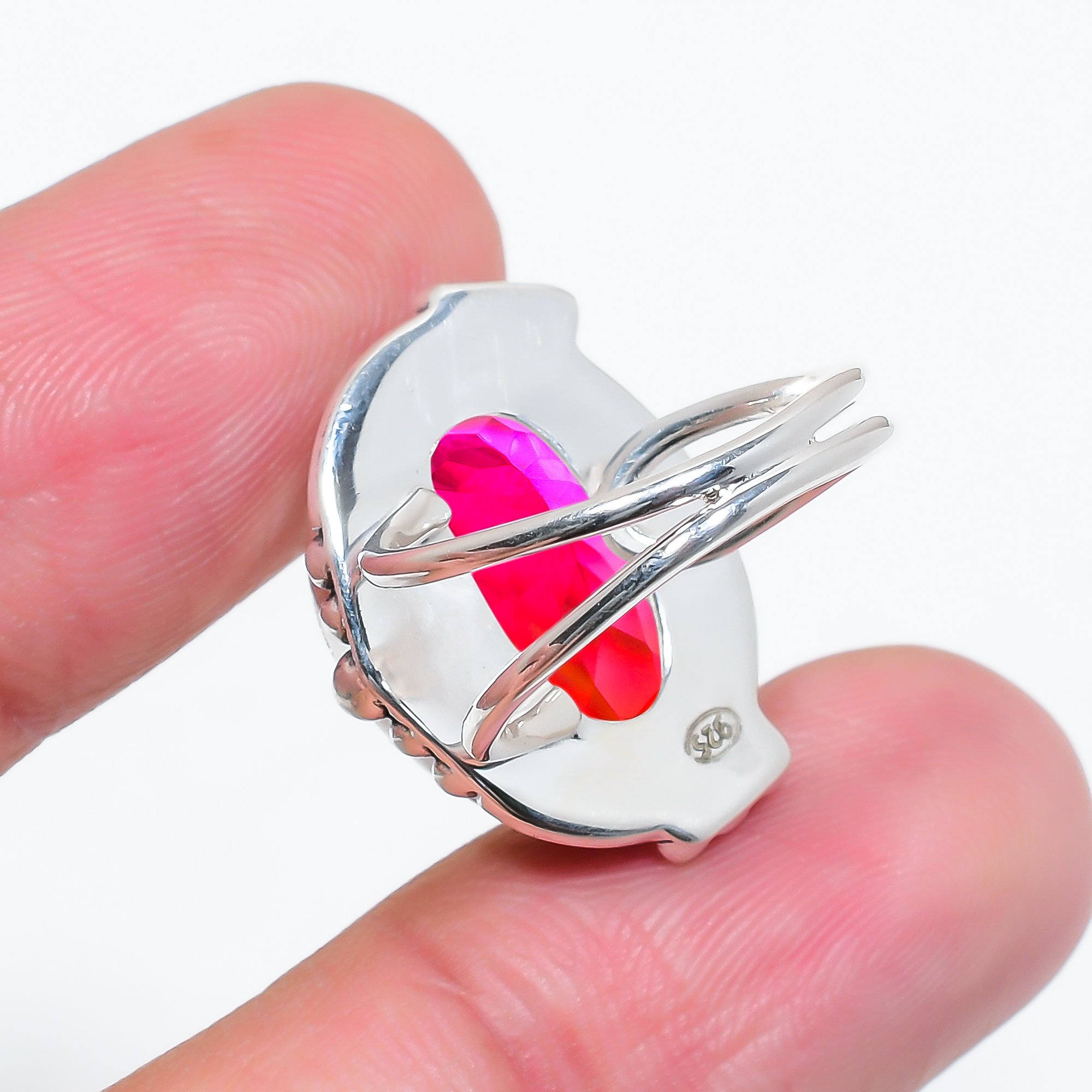 Bi-Colour Tourmaline - Simulated 925 Sterling Silver Ring