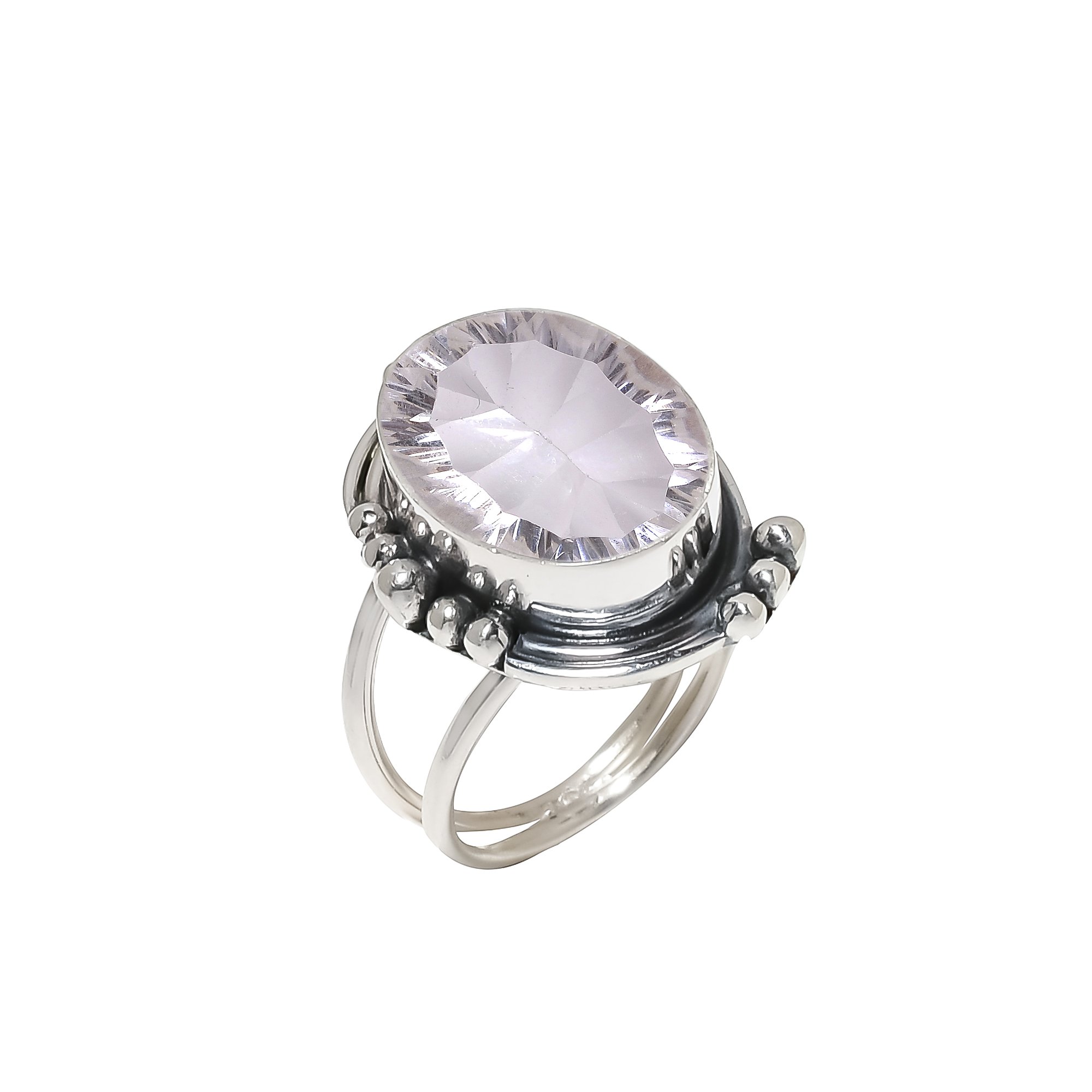 White Topaz - Simulated 925 Sterling Silver Ring