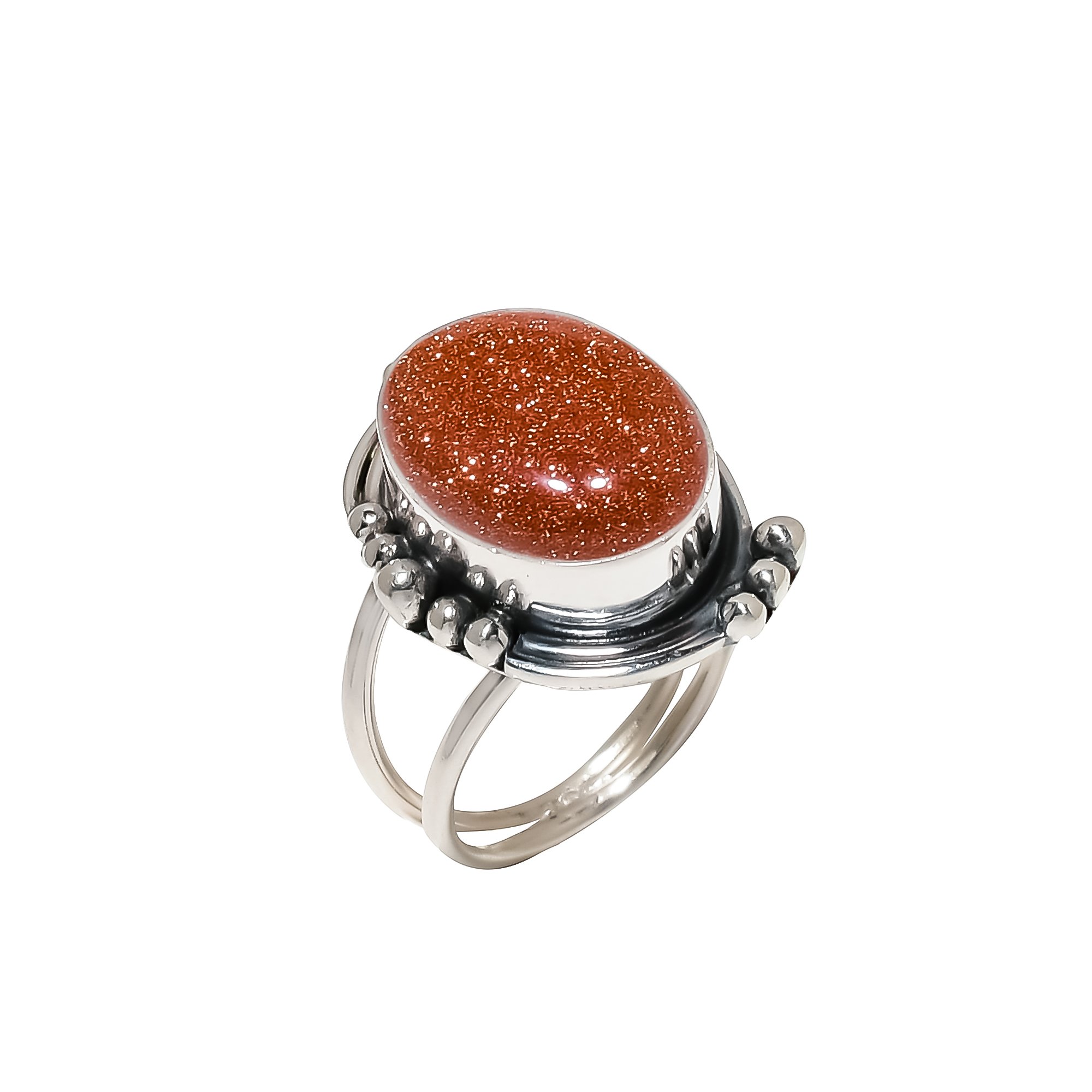 Golden Sunstone - Simulated 925 Sterling Silver Ring
