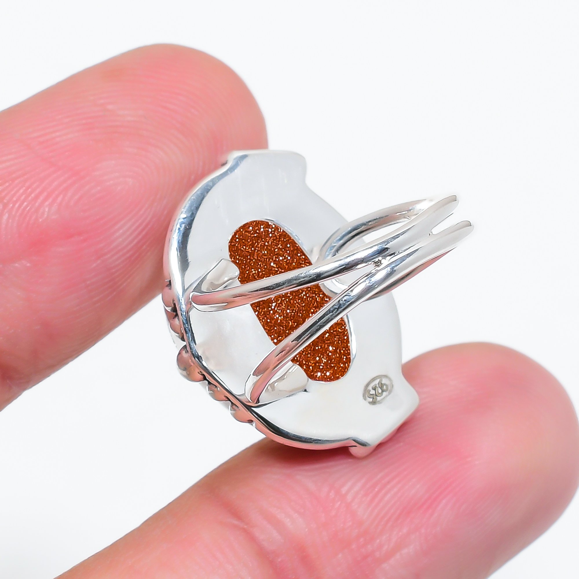 Golden Sunstone - Simulated 925 Sterling Silver Ring