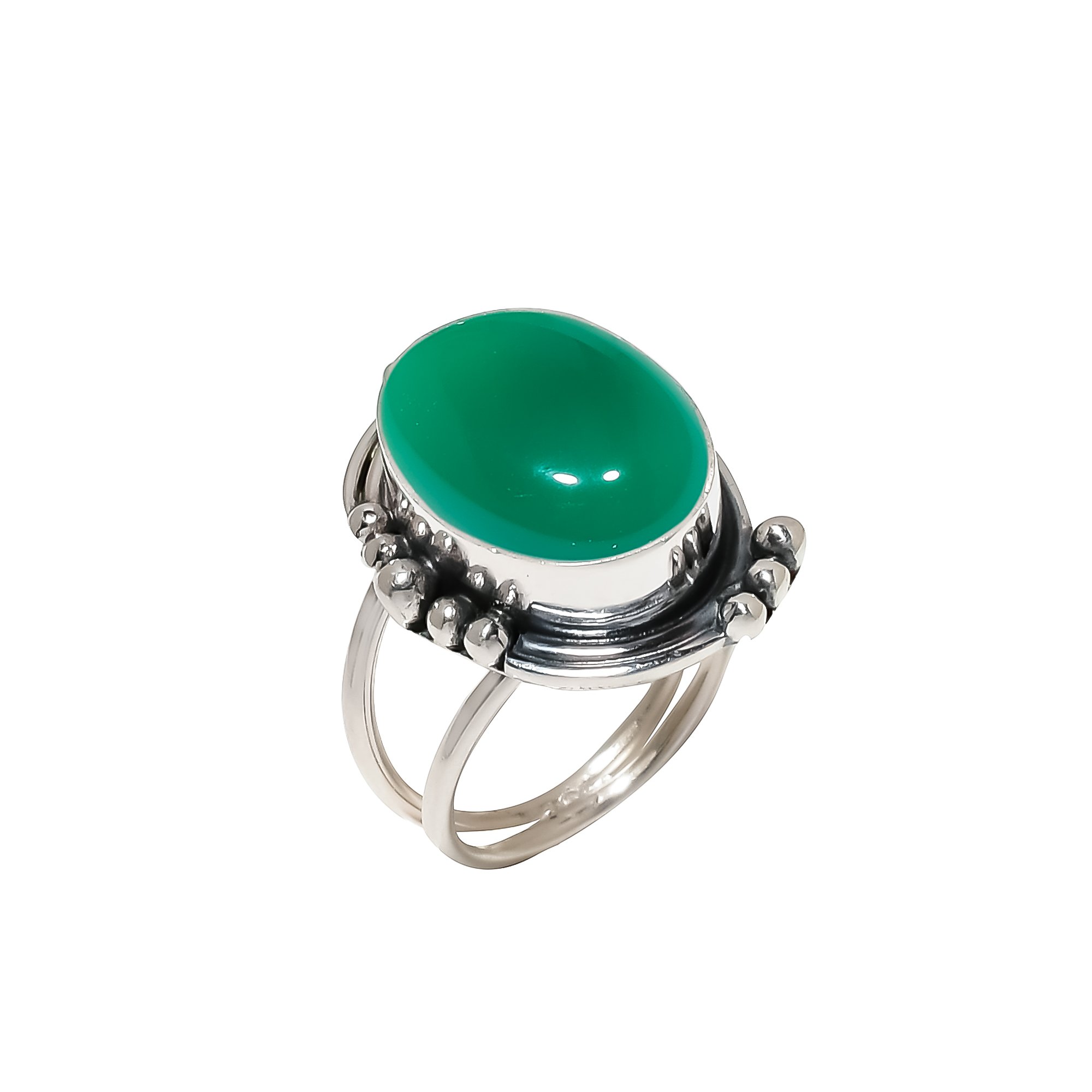 Green Onyx 925 Sterling Silver Ring