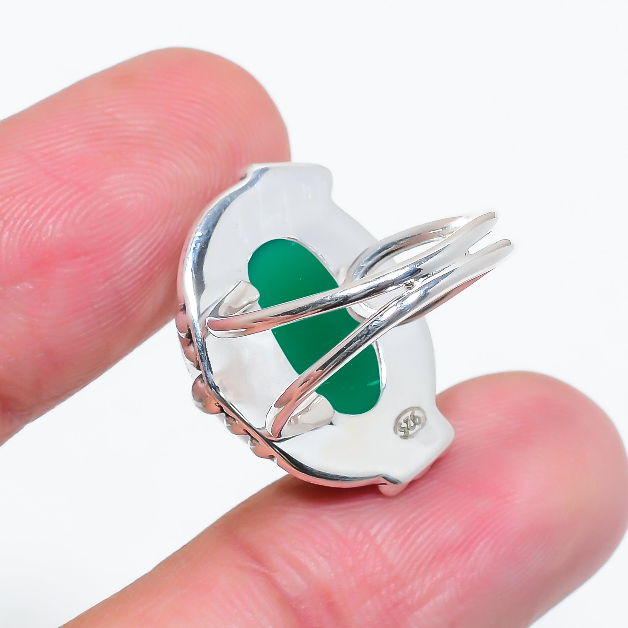 Green Onyx 925 Sterling Silver Ring