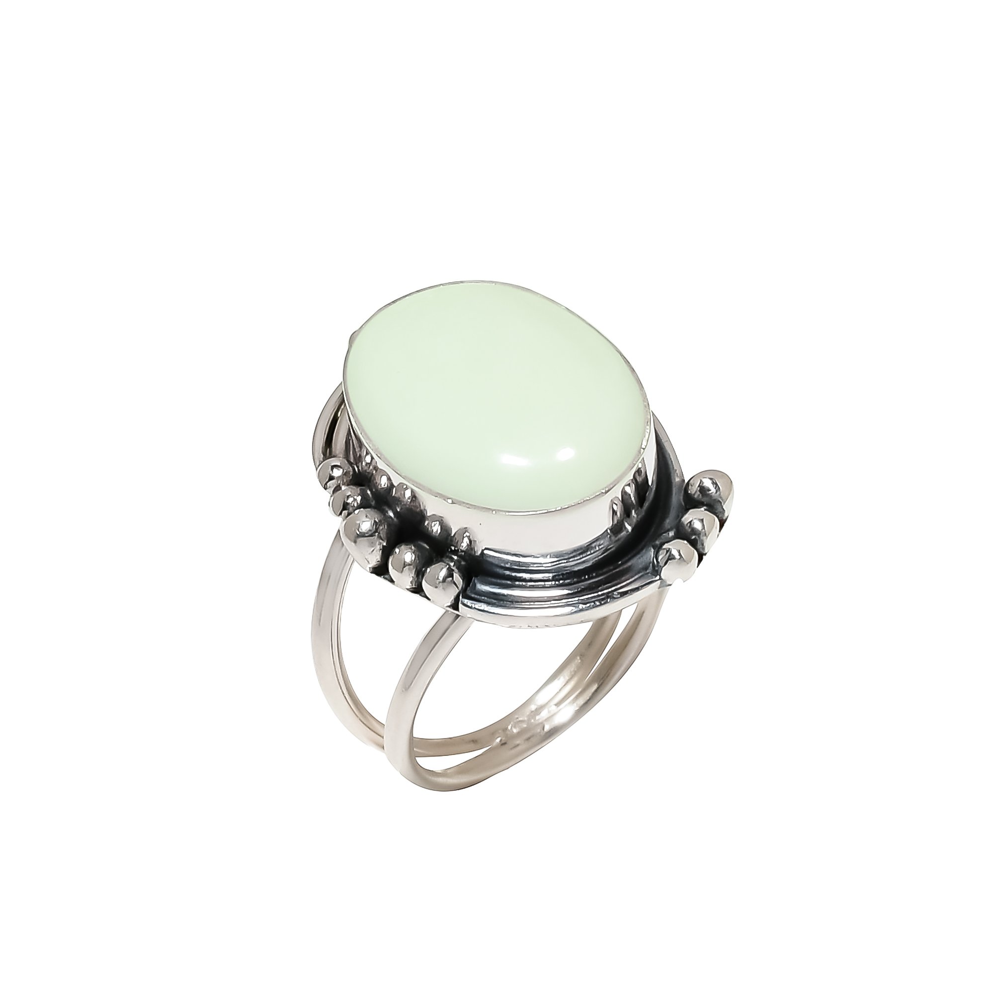 Lemon Chrysoprase - Australia 925 Sterling Silver Ring