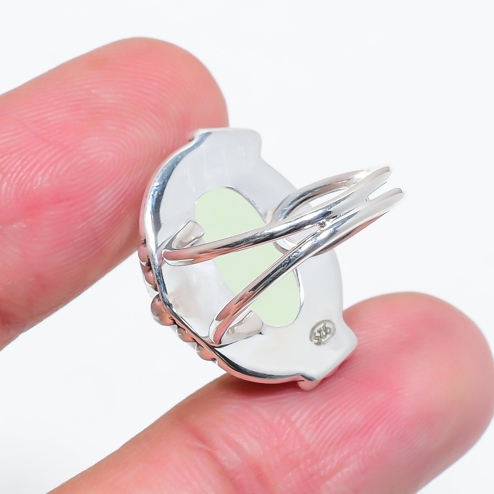 Lemon Chrysoprase - Australia 925 Sterling Silver Ring