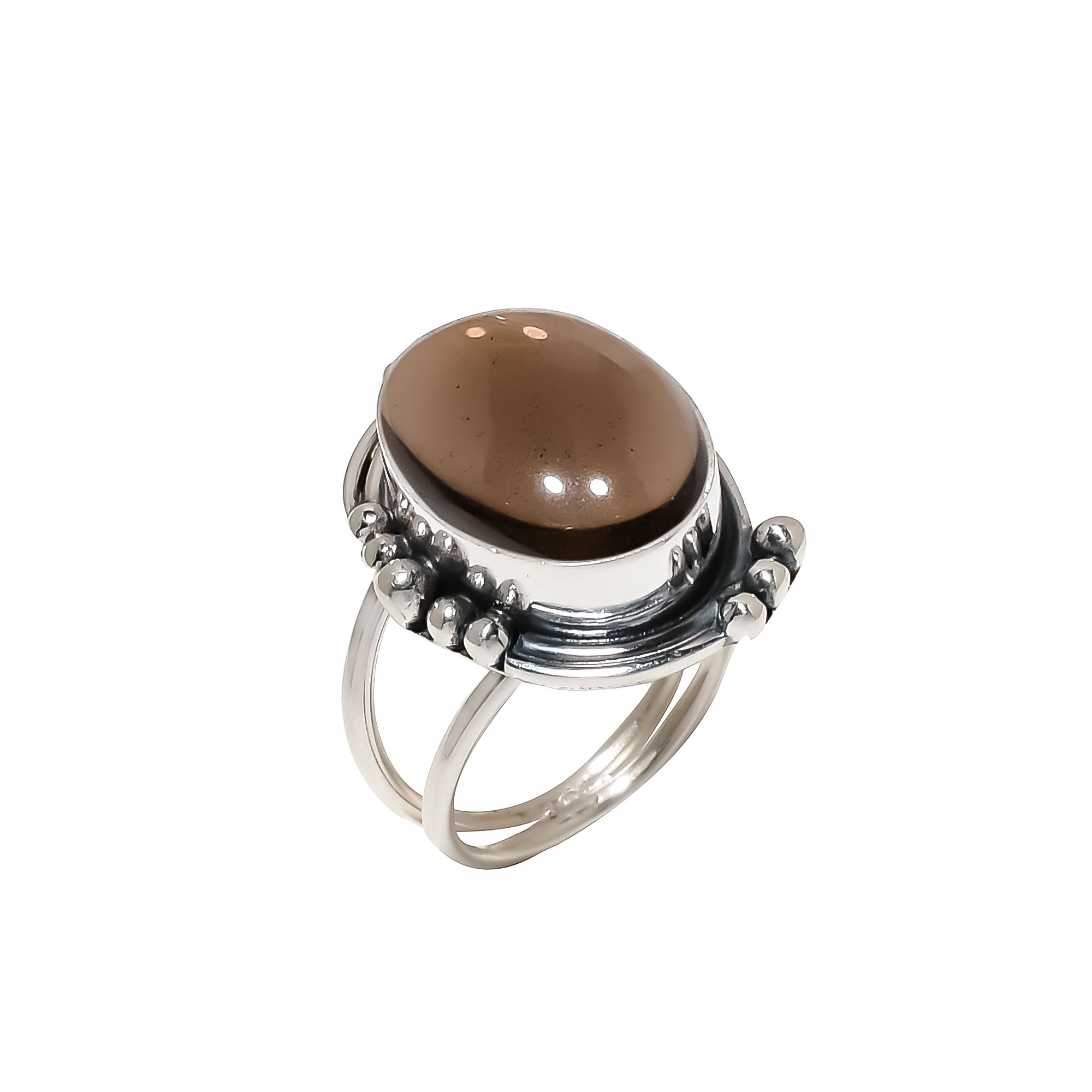 Smoky Quartz - Brazil 925 Sterling Silver Ring