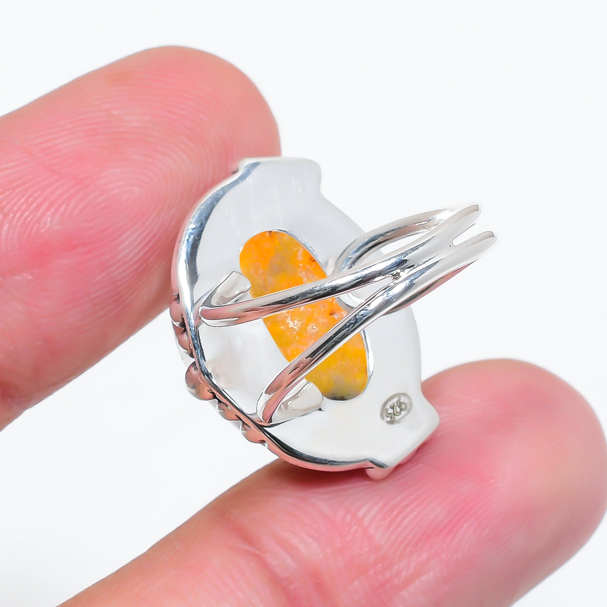Bumble Bee Jasper - Indonesia 925 Sterling Silver Ring