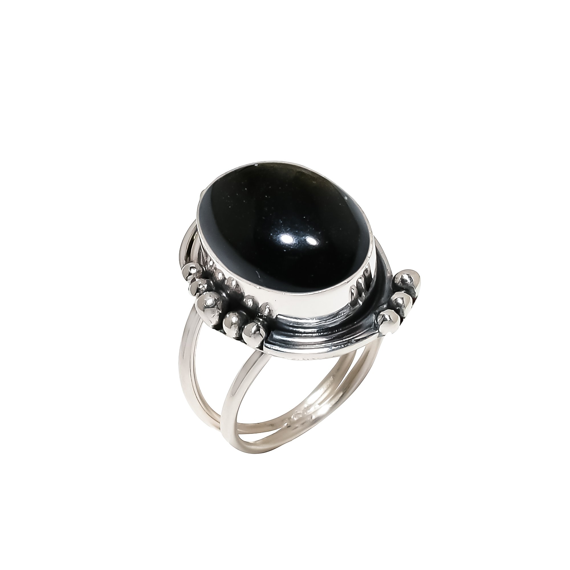 Golden Sheen Obsidian - Mexico 925 Sterling Silver Ring