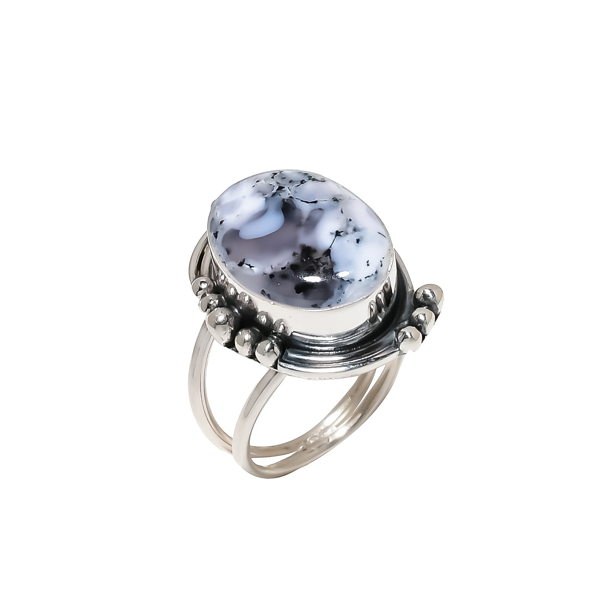 Dendritic Agate - Brazil 925 Sterling Silver Ring