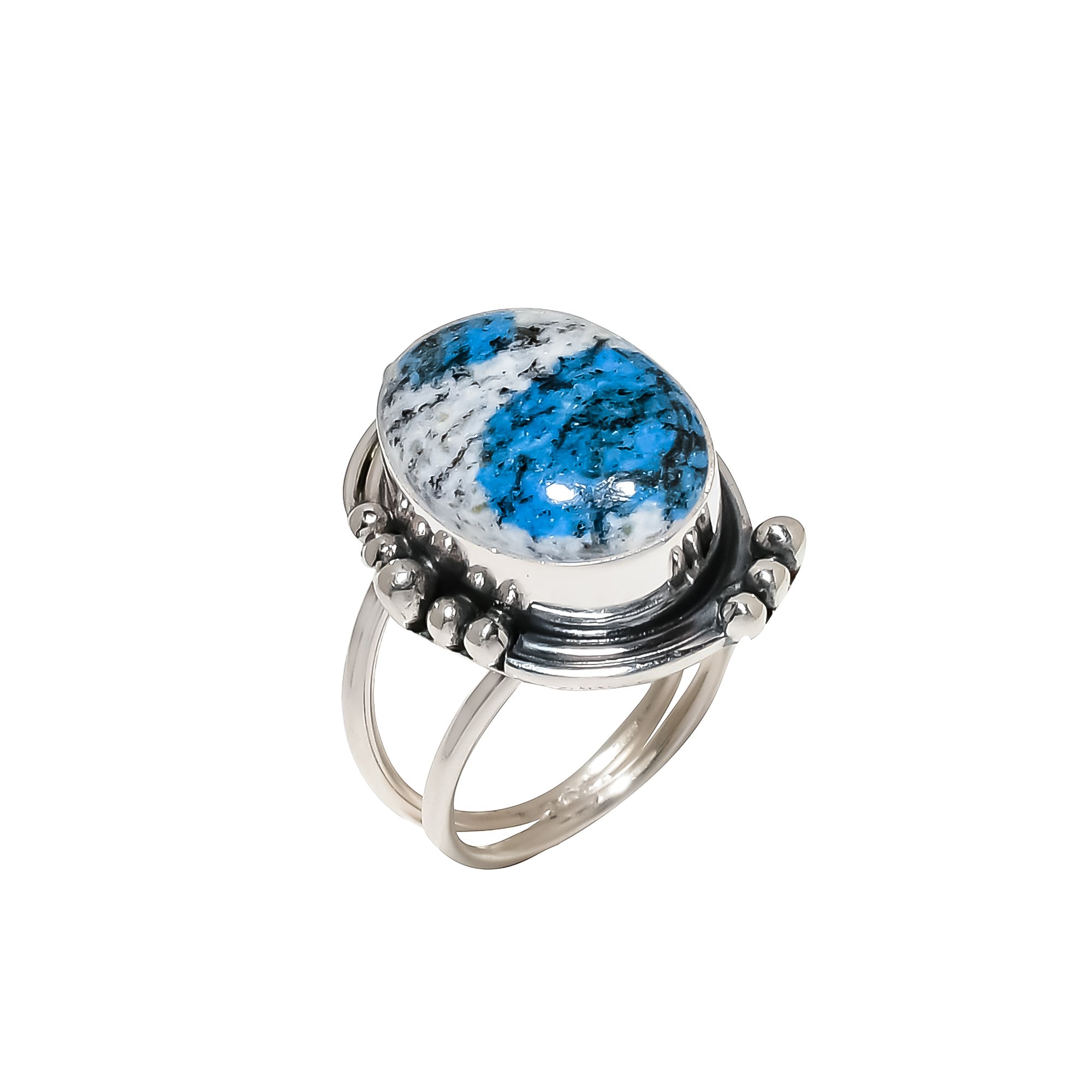 K2 Blue Azurite - Pakistan 925 Sterling Silver Ring