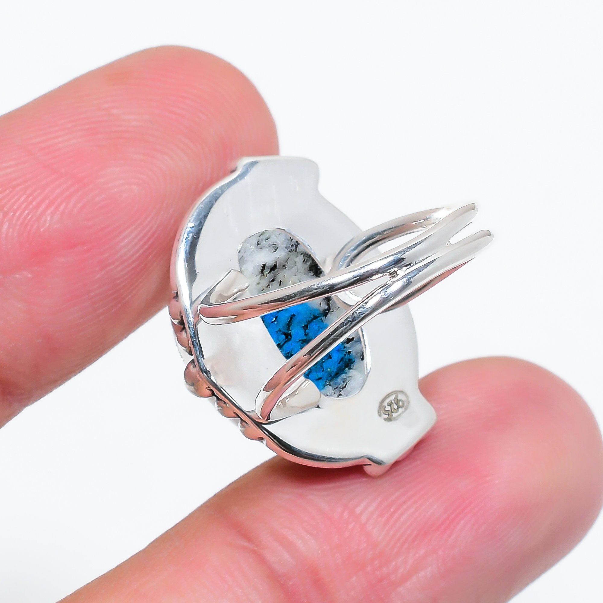 K2 Blue Azurite - Pakistan 925 Sterling Silver Ring