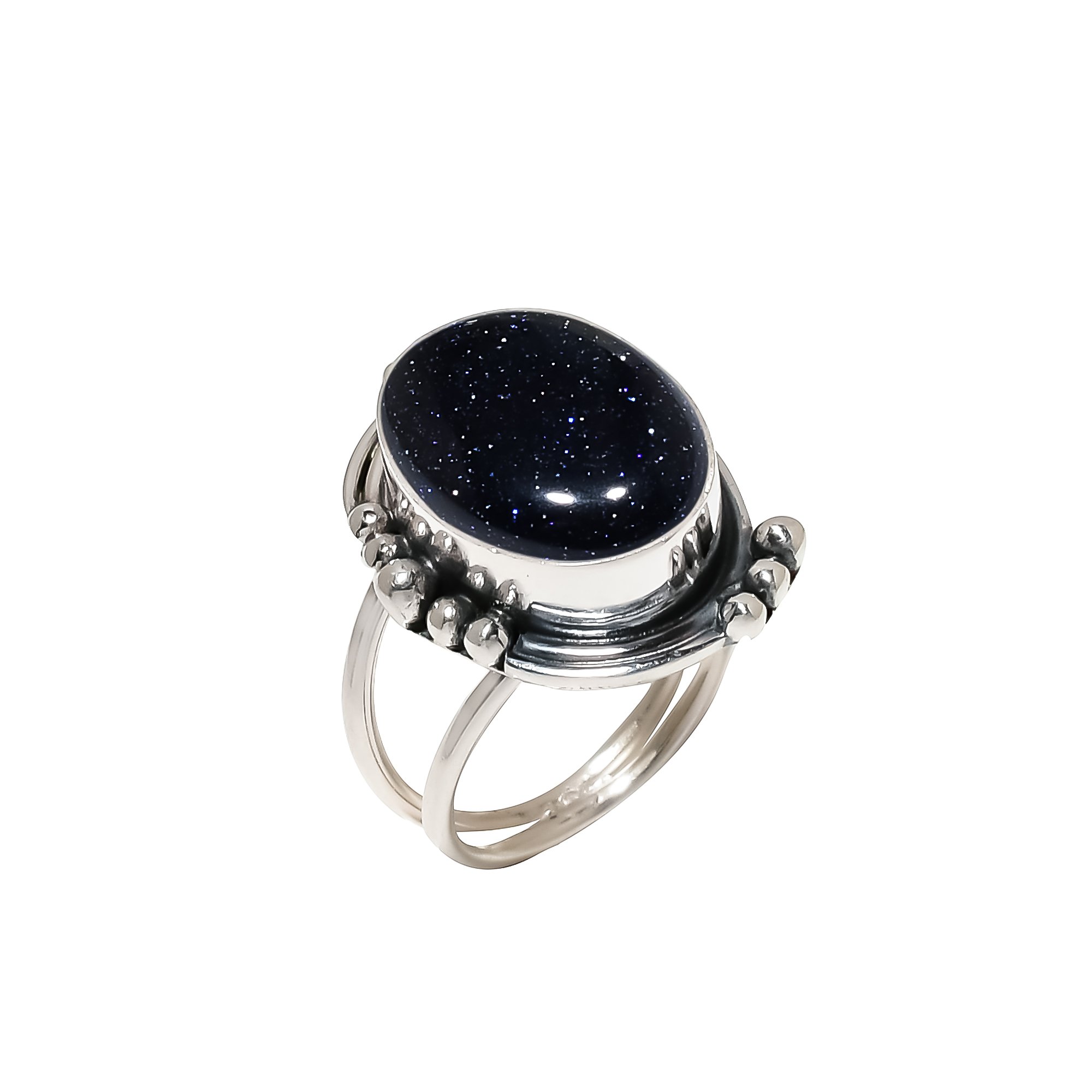 Blue Sunstone - Simulated 925 Sterling Silver Ring