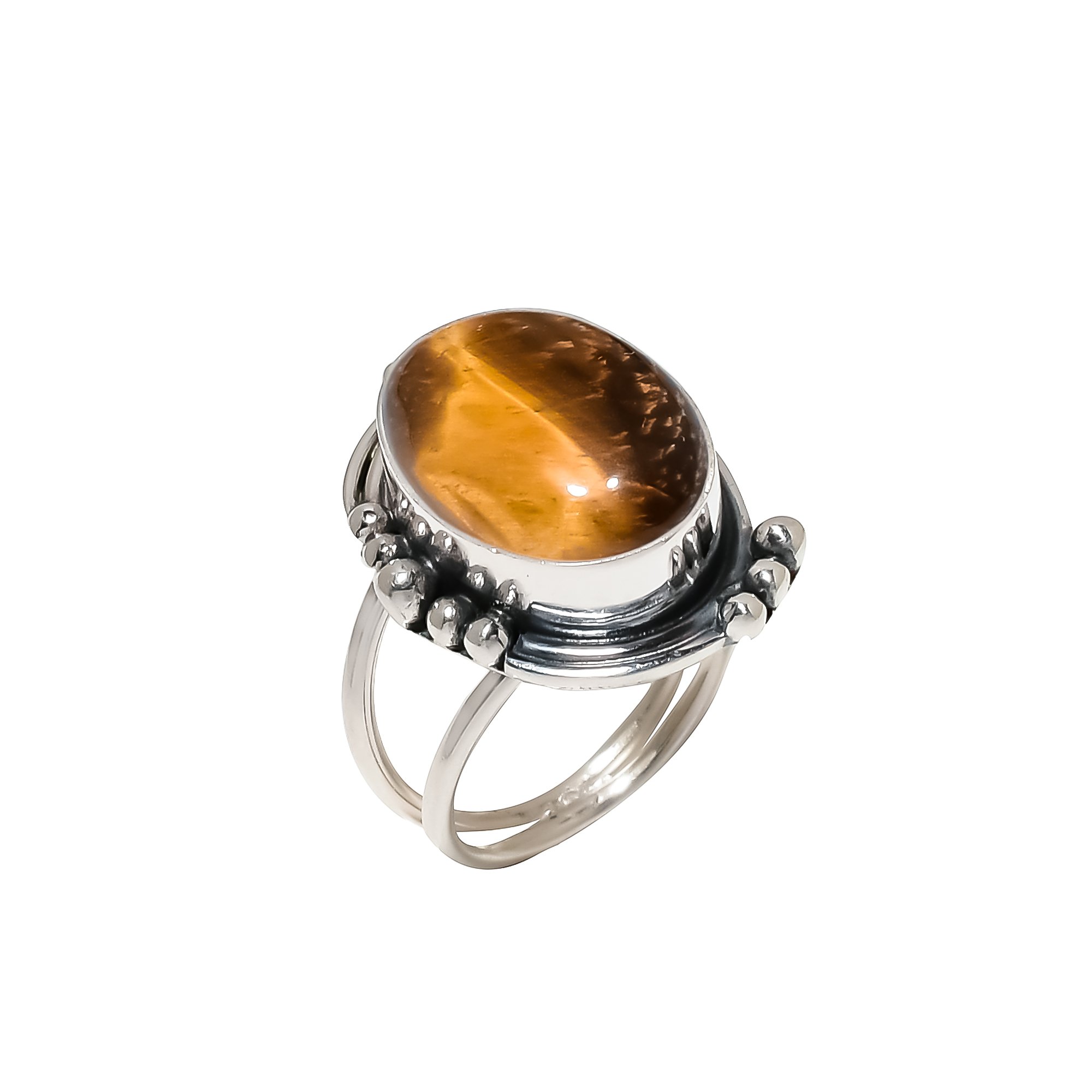 Yellow Tiger Eye - South Africa 925 Sterling Silver Ring