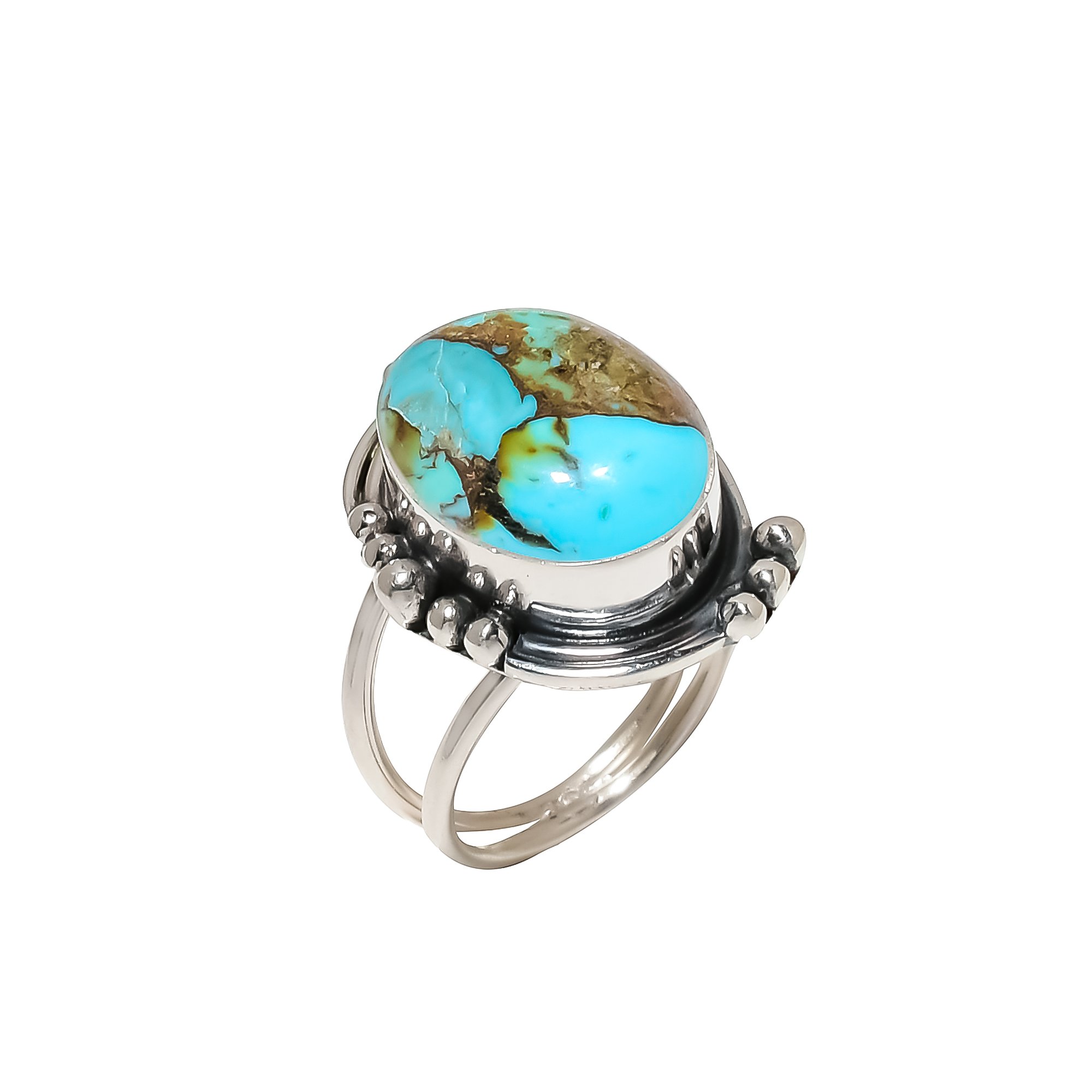 Copper Turquoise - Pilot Mountain 925 Sterling Silver Ring