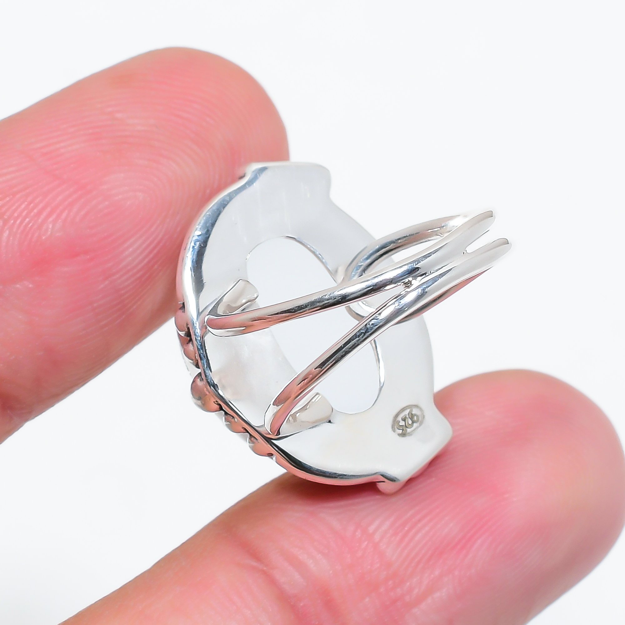 White Coral - Simulated 925 Sterling Silver Ring