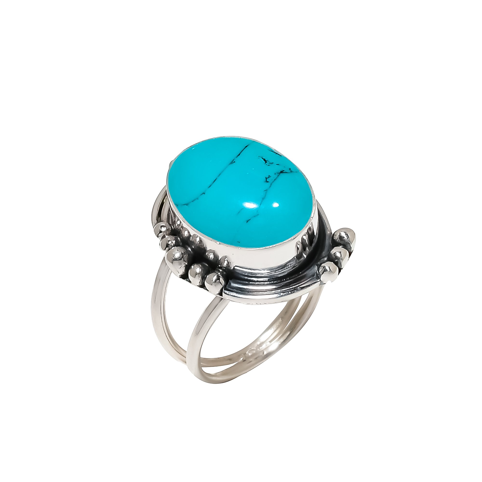 Turquoise - Simulated 925 Sterling Silver Ring