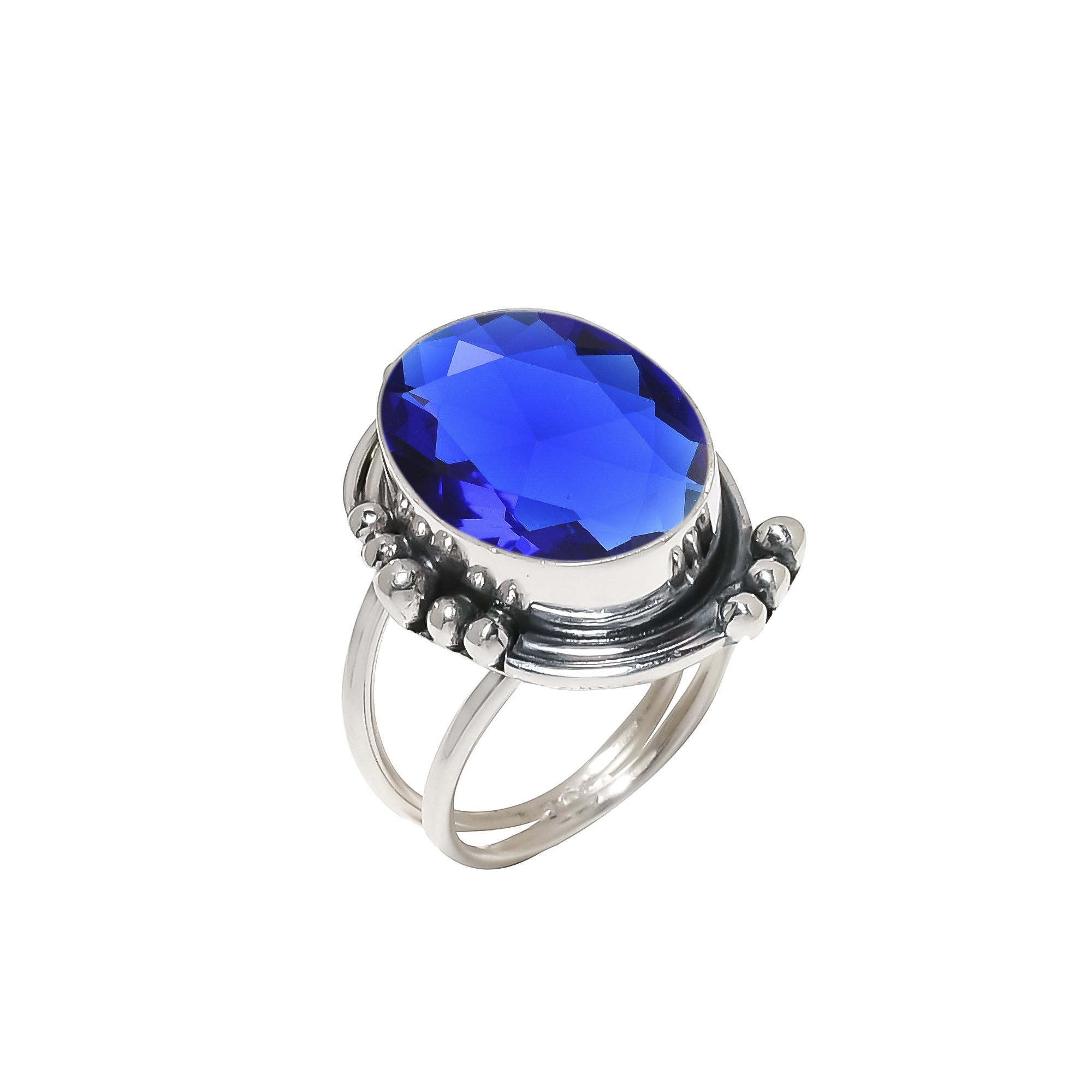 Blue Sapphire - Simulated 925 Sterling Silver Ring