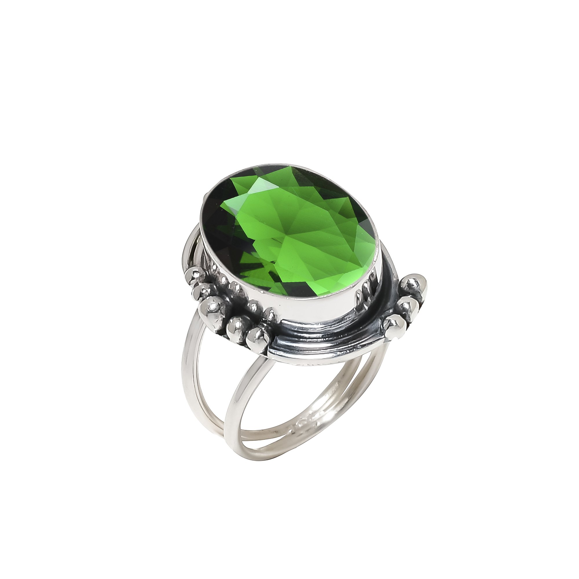 Chrome Diopside - Simulated 925 Sterling Silver Ring