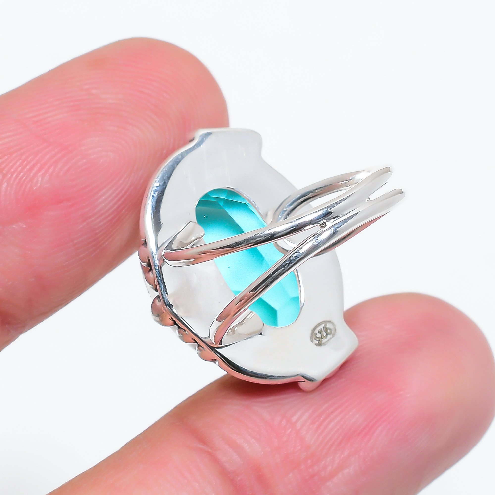 Blue Topaz - Simulated 925 Sterling Silver Ring