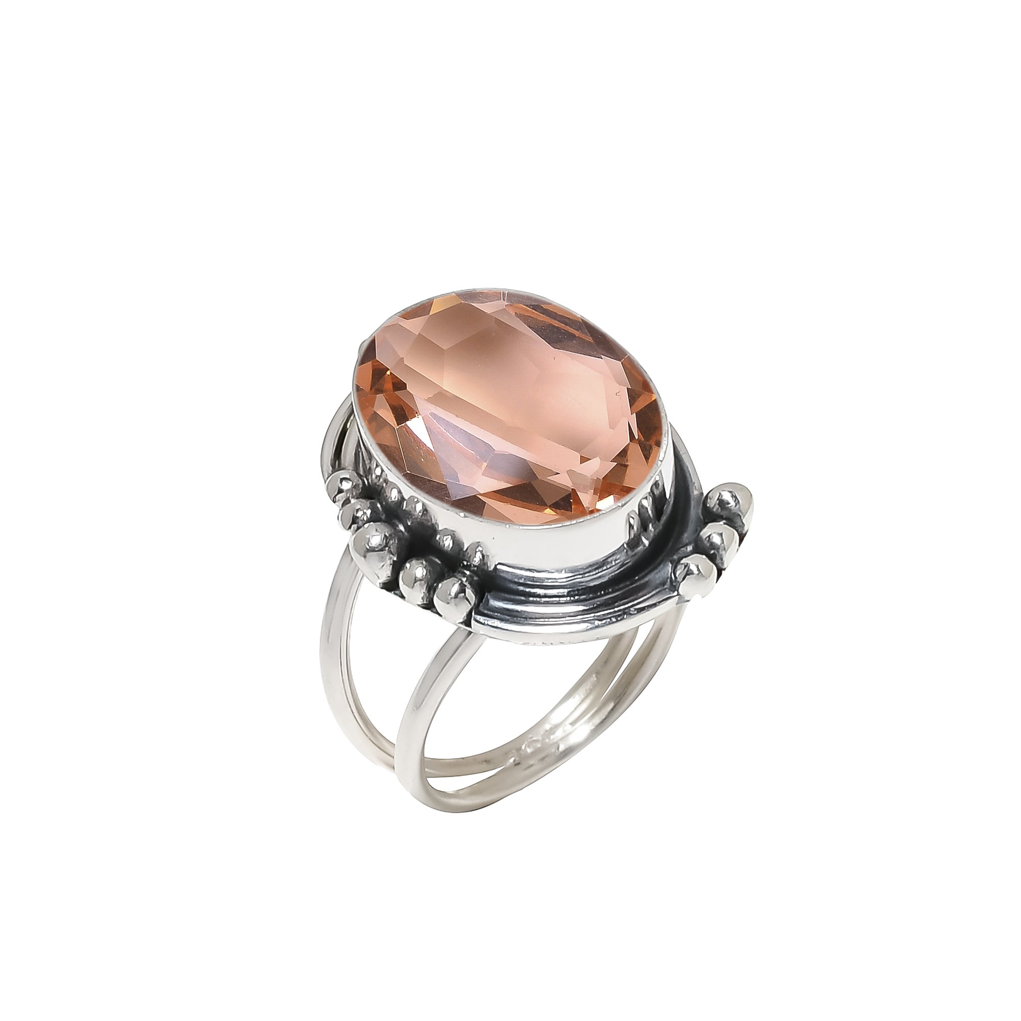 Morganite - Simulated 925 Sterling Silver Ring