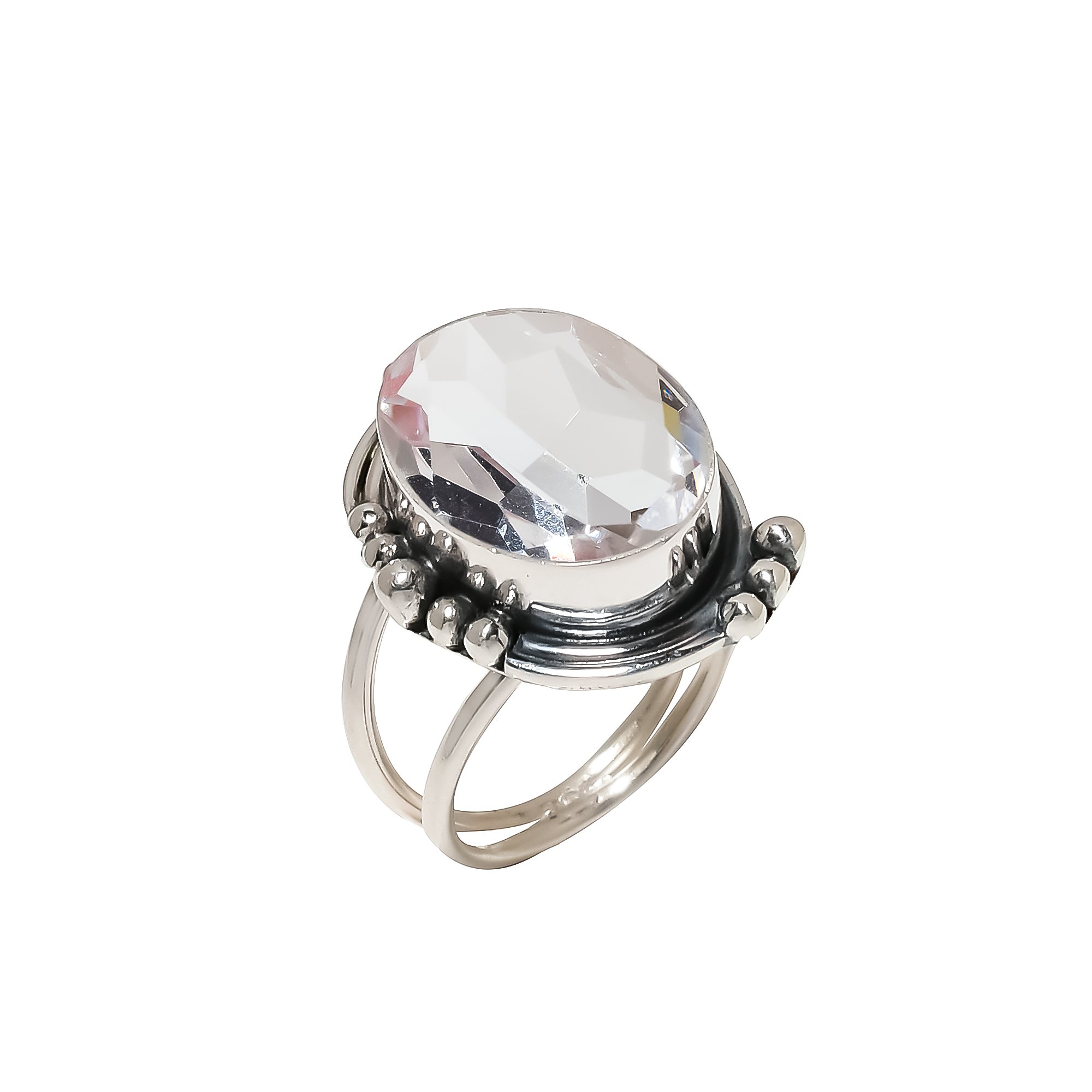 White Topaz - Simulated 925 Sterling Silver Ring