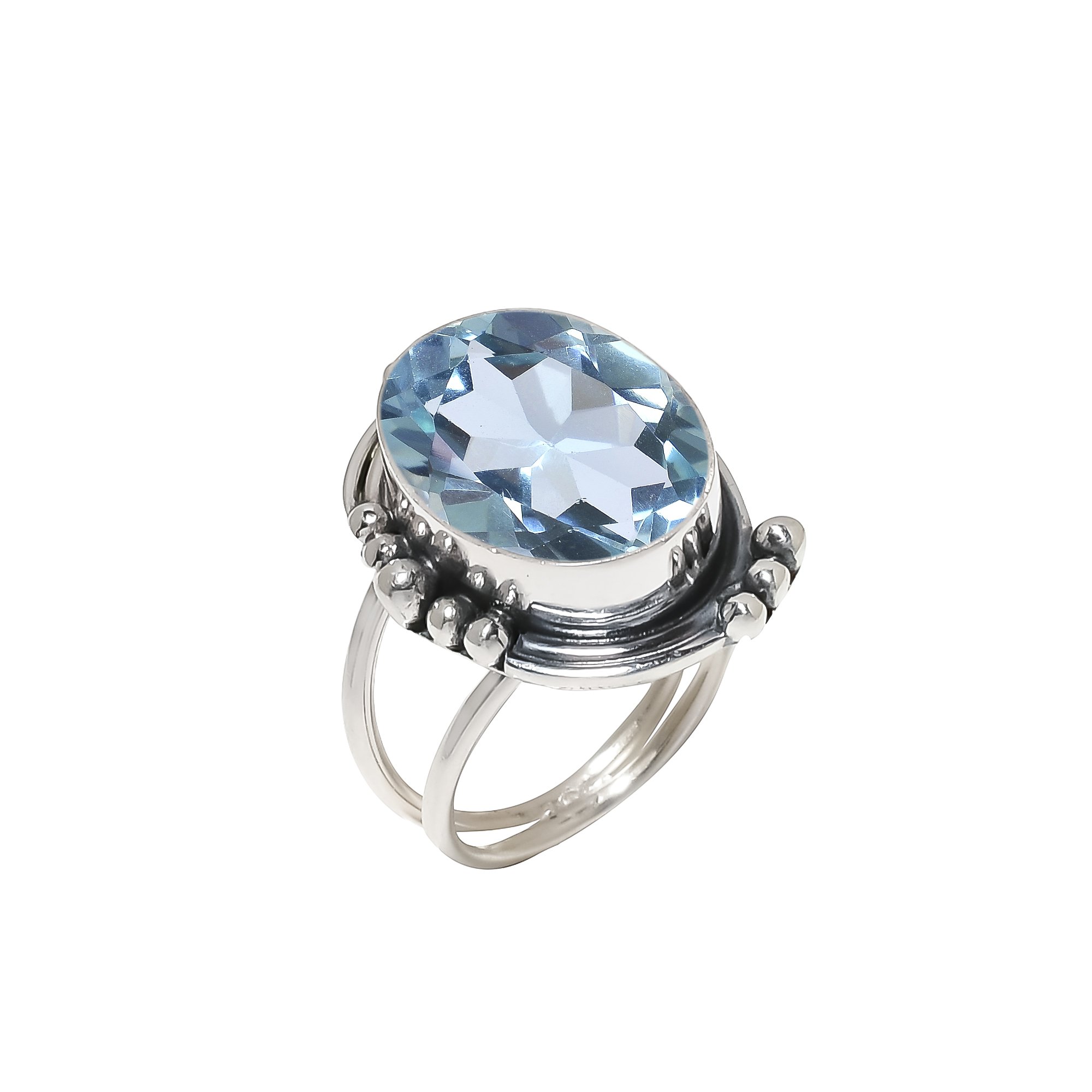 Aquamarine - Simulated 925 Sterling Silver Ring