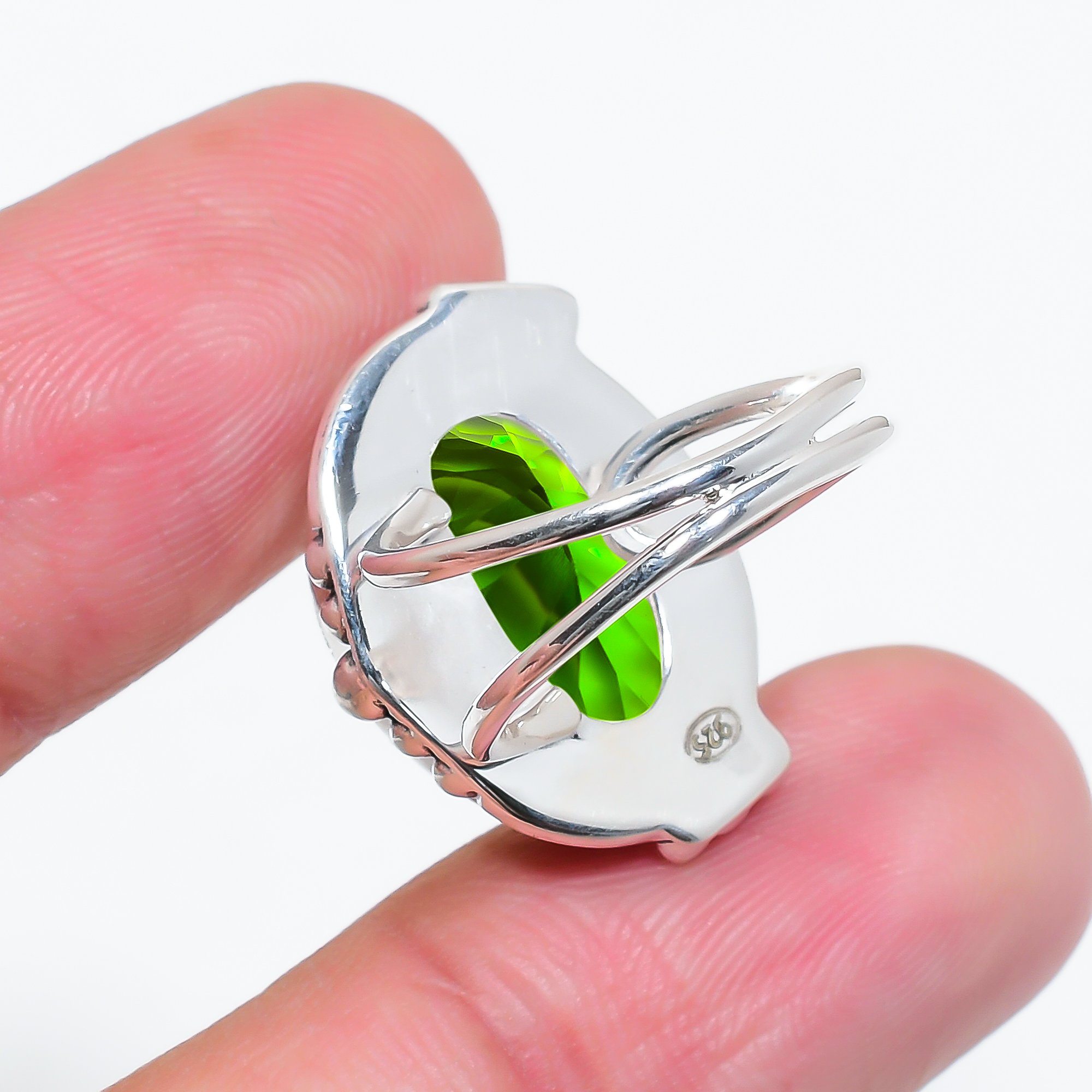 Peridot - Simulated 925 Sterling Silver Ring