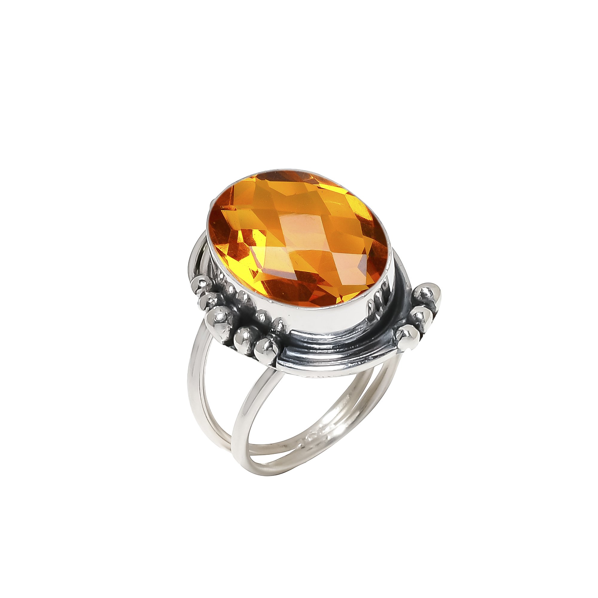 Citrine - Simulated 925 Sterling Silver Ring