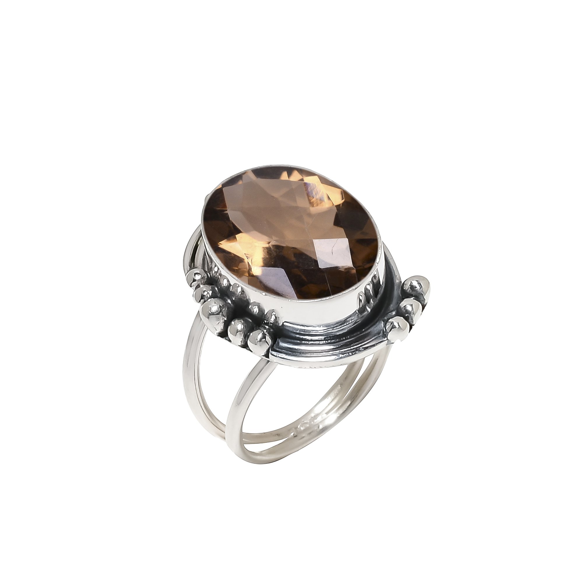 Smokey - Simulated 925 Sterling Silver Ring