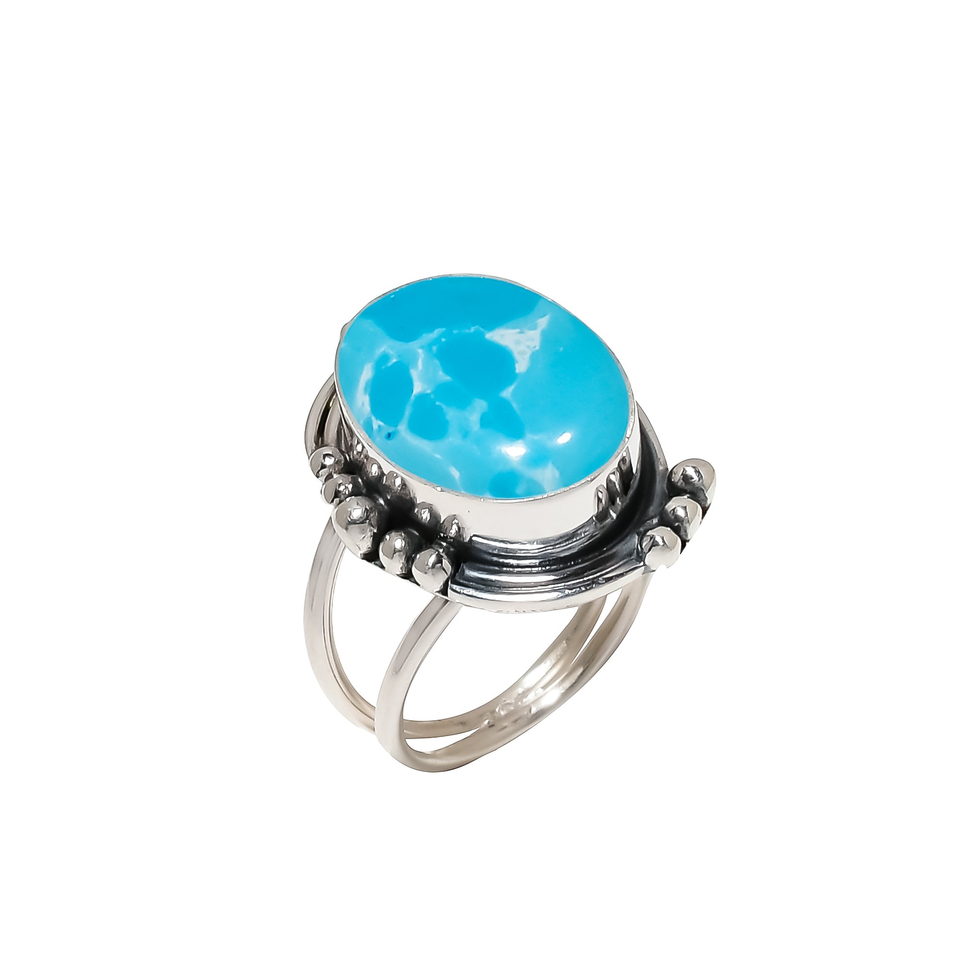 Larimar - Simulated 925 Sterling Silver Ring