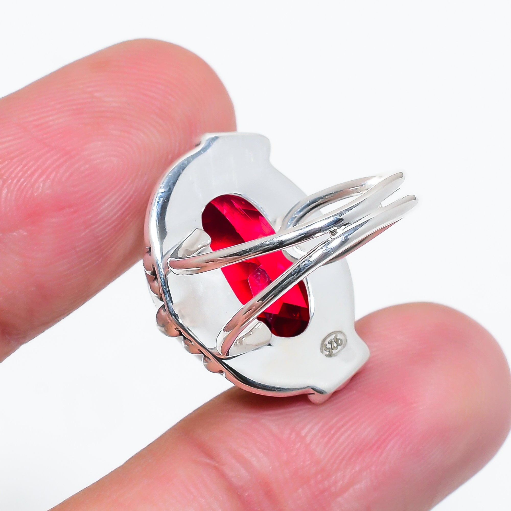Pink Rubellite Tourmaline - Simulated 925 Sterling Silver Ring