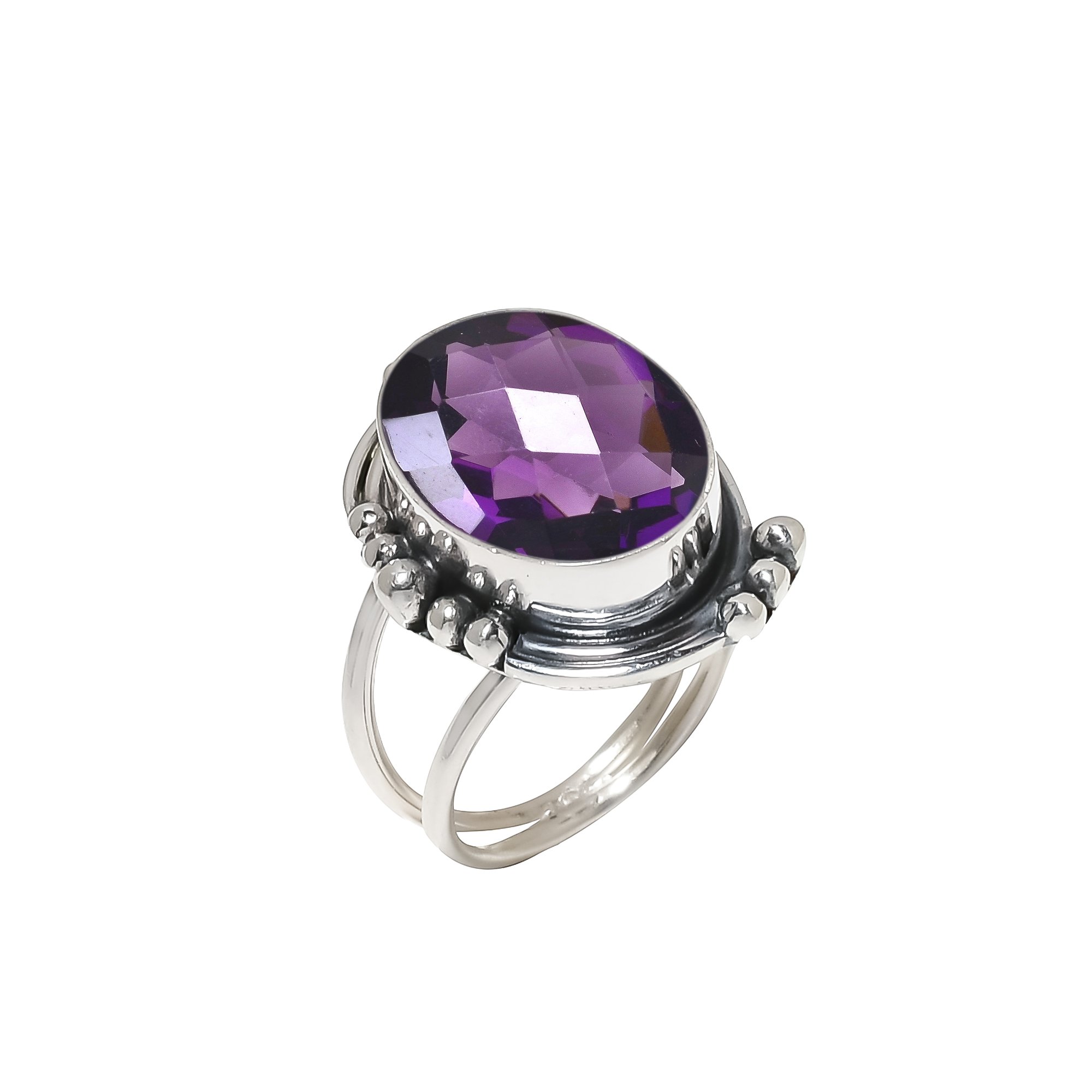 Purple Amethyst - Simulated 925 Sterling Silver Ring