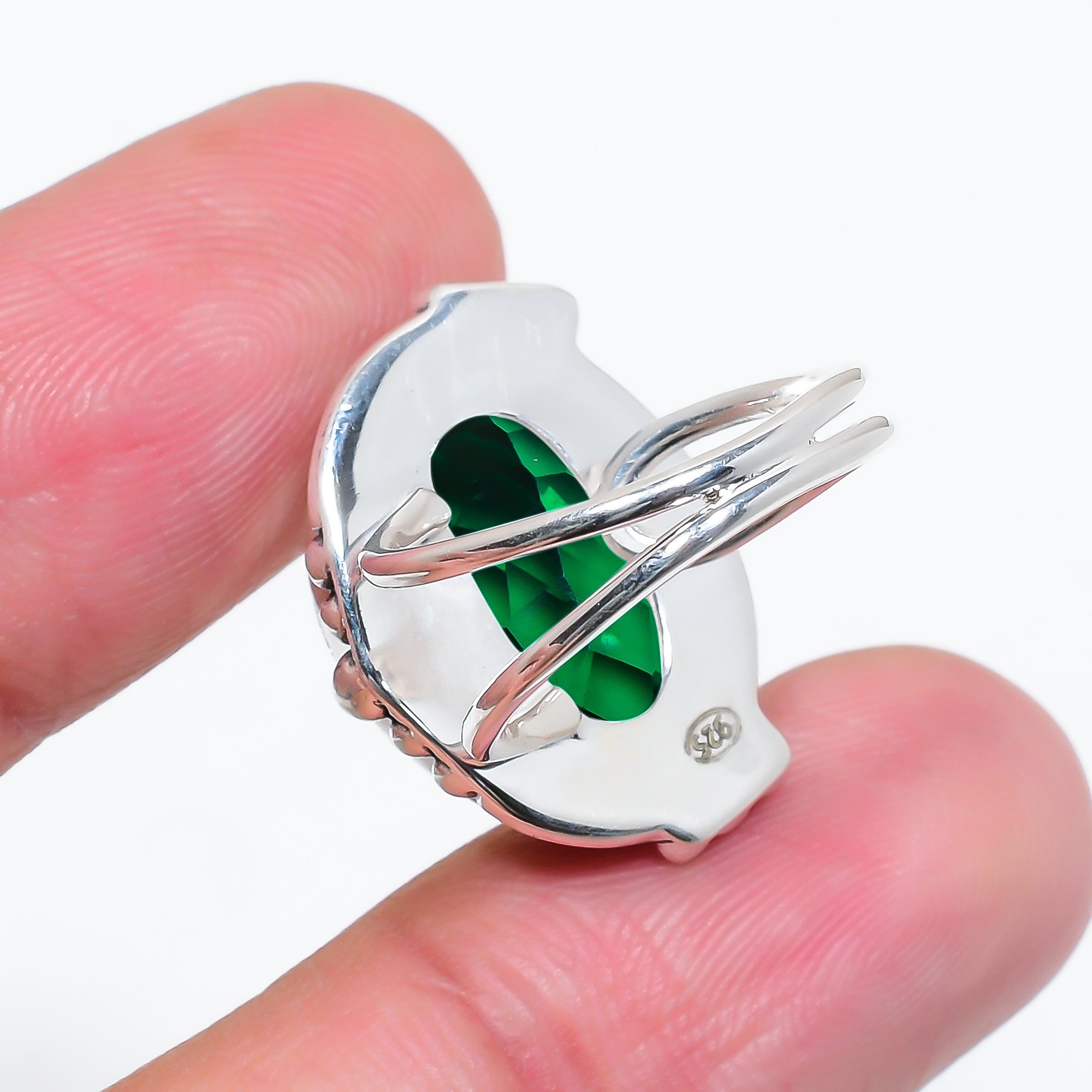 Chrome Diopside - Simulated 925 Sterling Silver Ring
