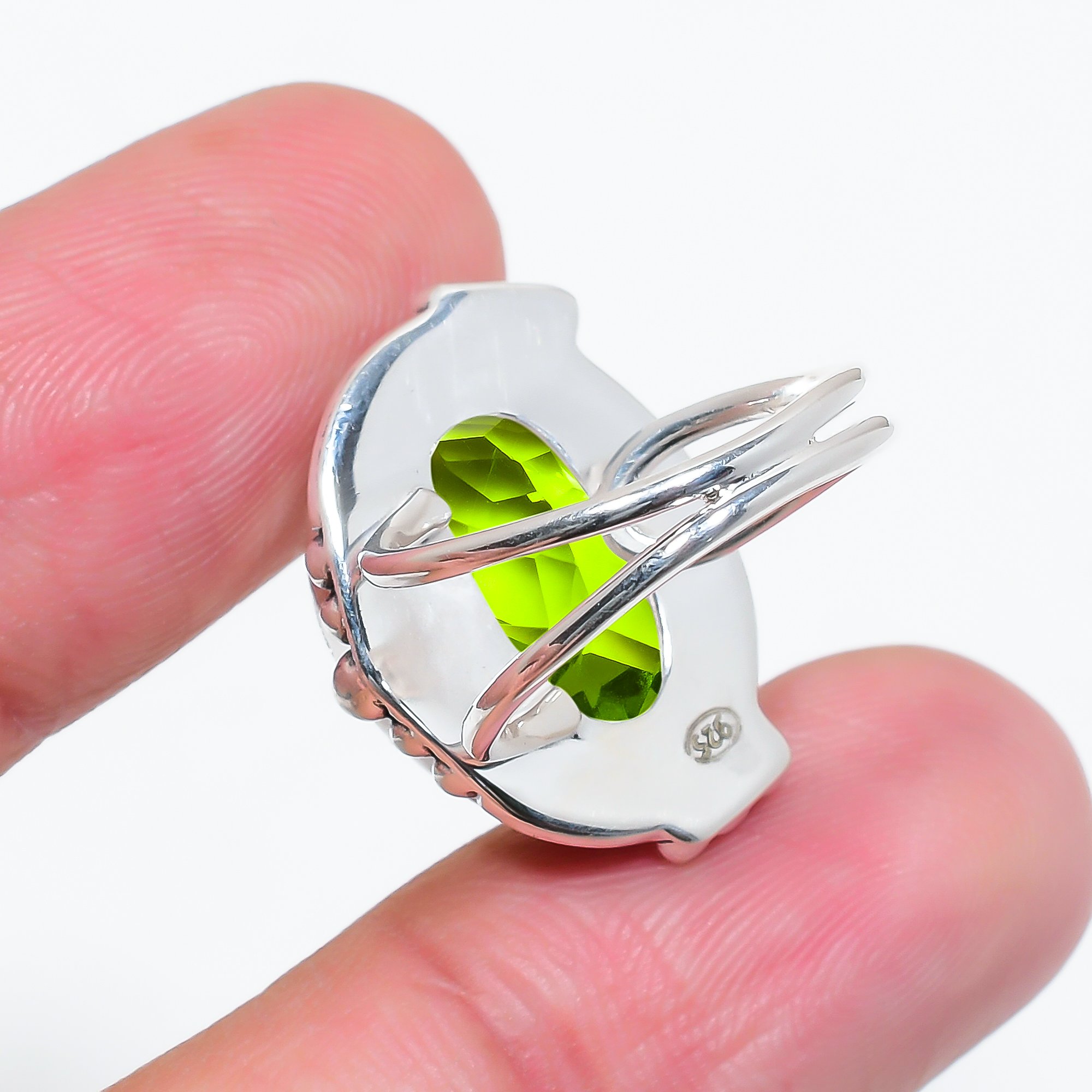 Peridot - Simulated 925 Sterling Silver Ring