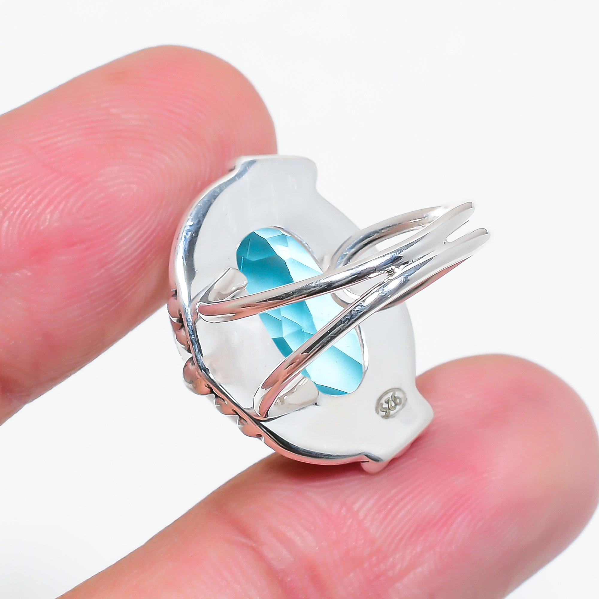 Blue Topaz - Simulated 925 Sterling Silver Ring
