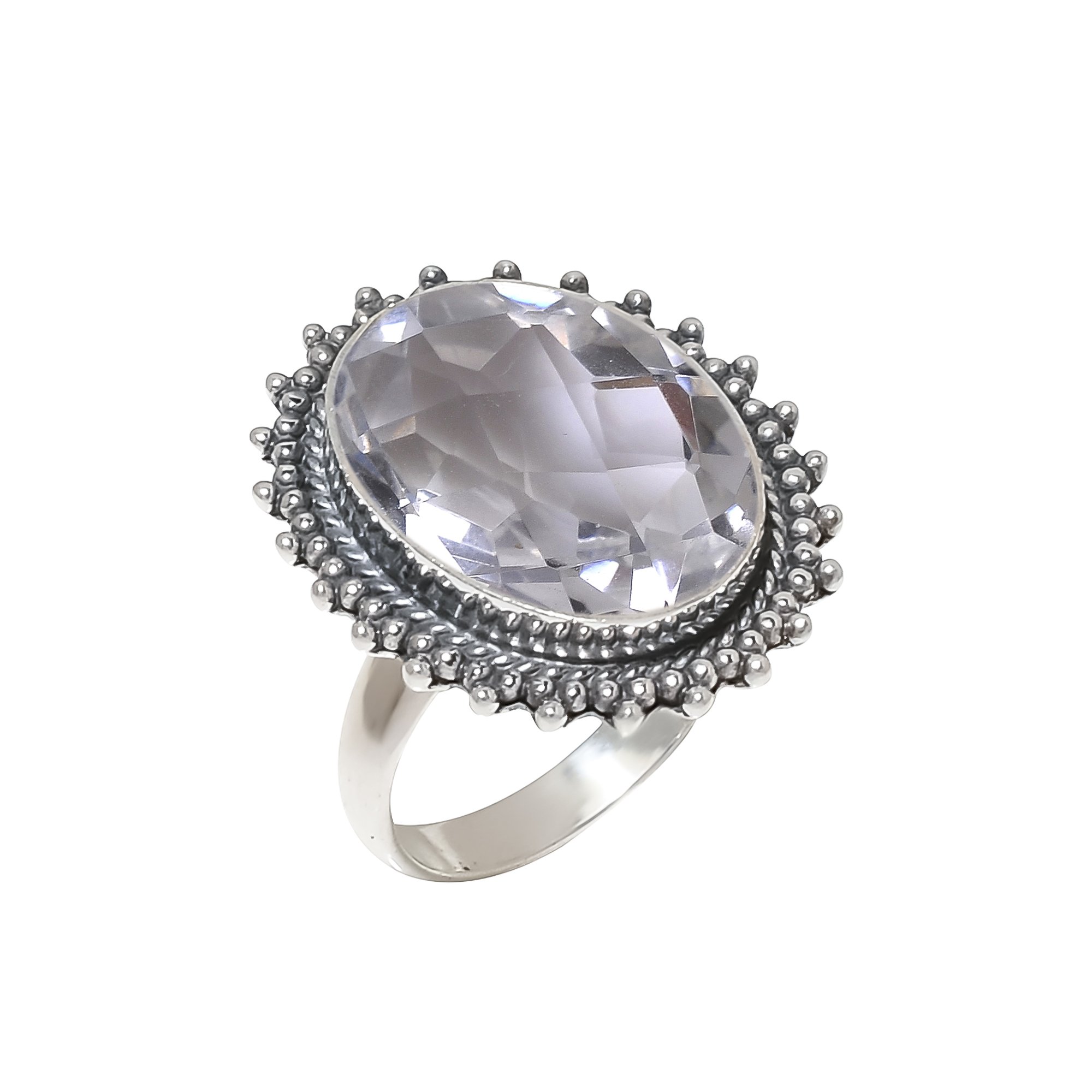 White Topaz - Simulated 925 Sterling Silver Ring