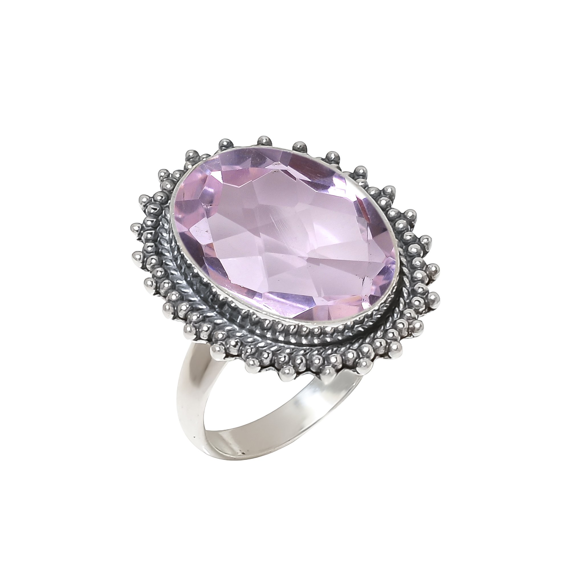 Pink Kunzite - Simulated 925 Sterling Silver Ring