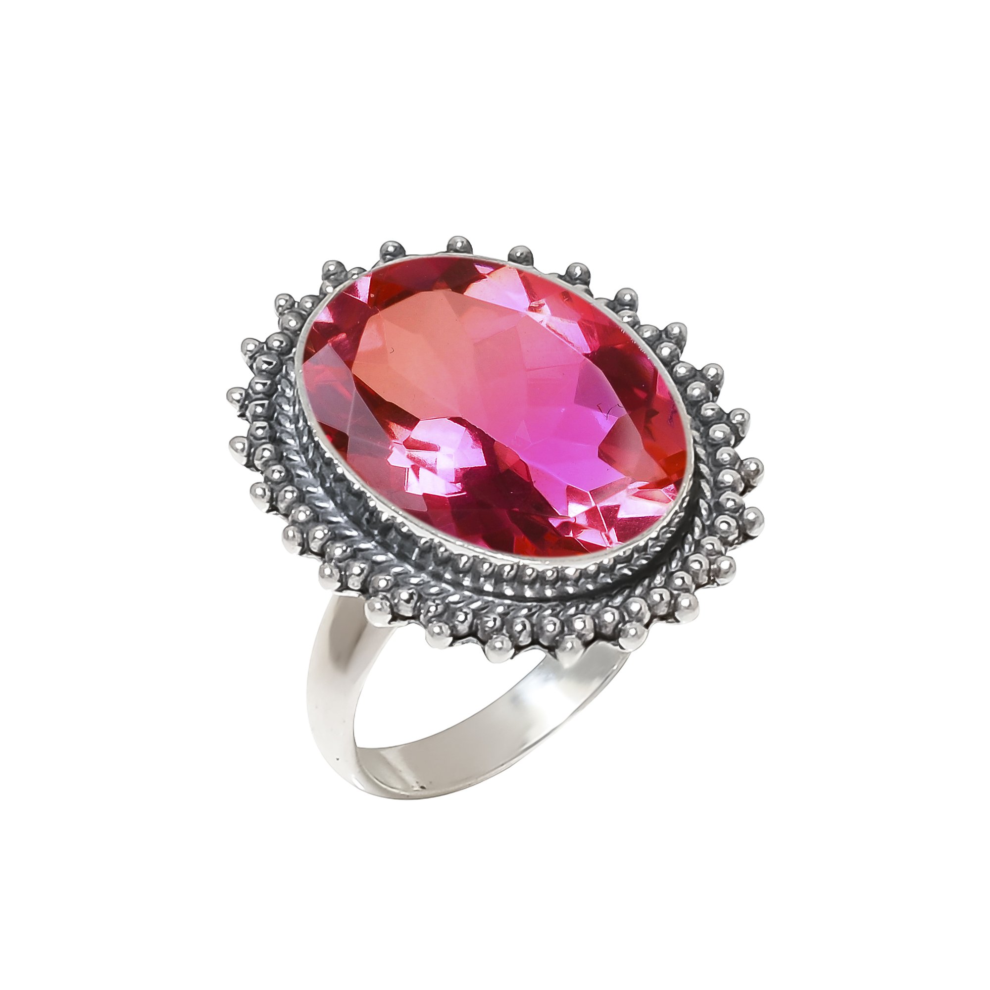Bi-Colour Tourmaline - Simulated 925 Sterling Silver Ring