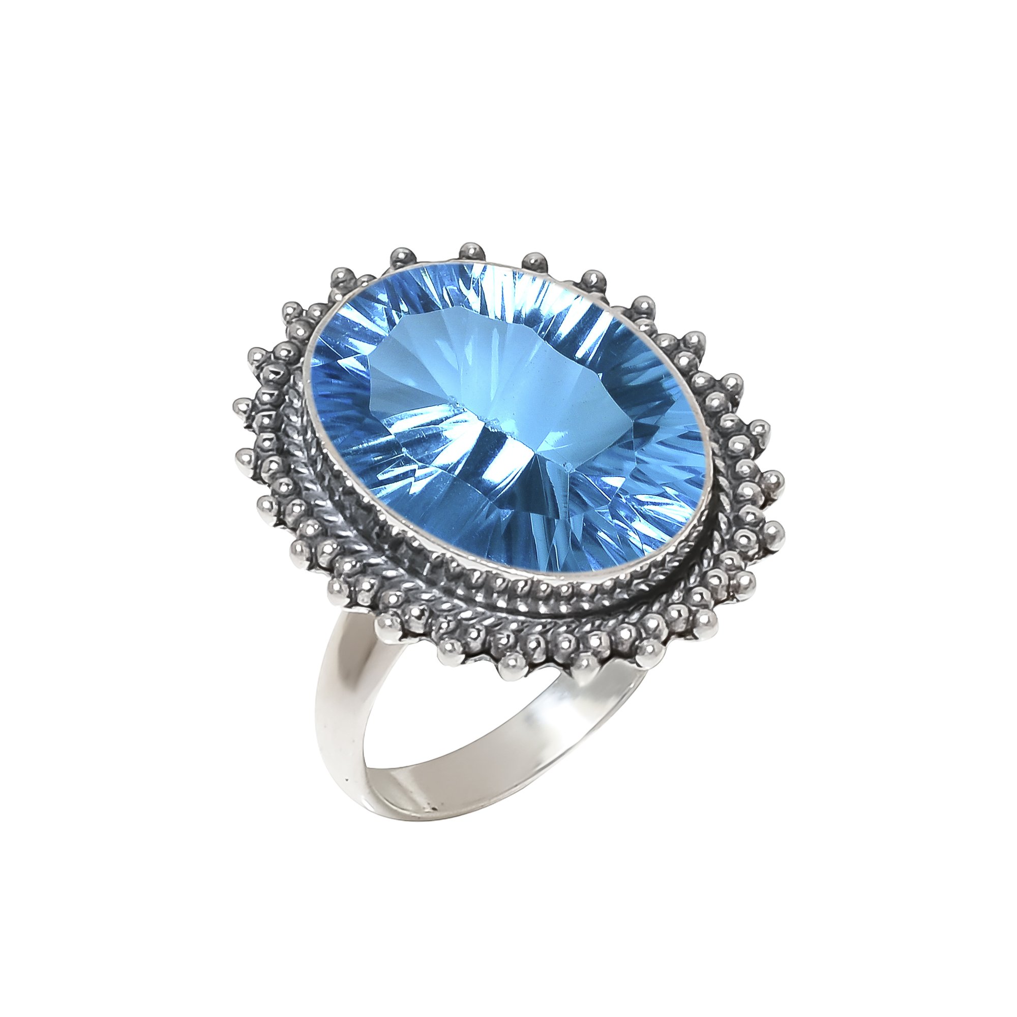 Blue Topaz - Simulated 925 Sterling Silver Ring