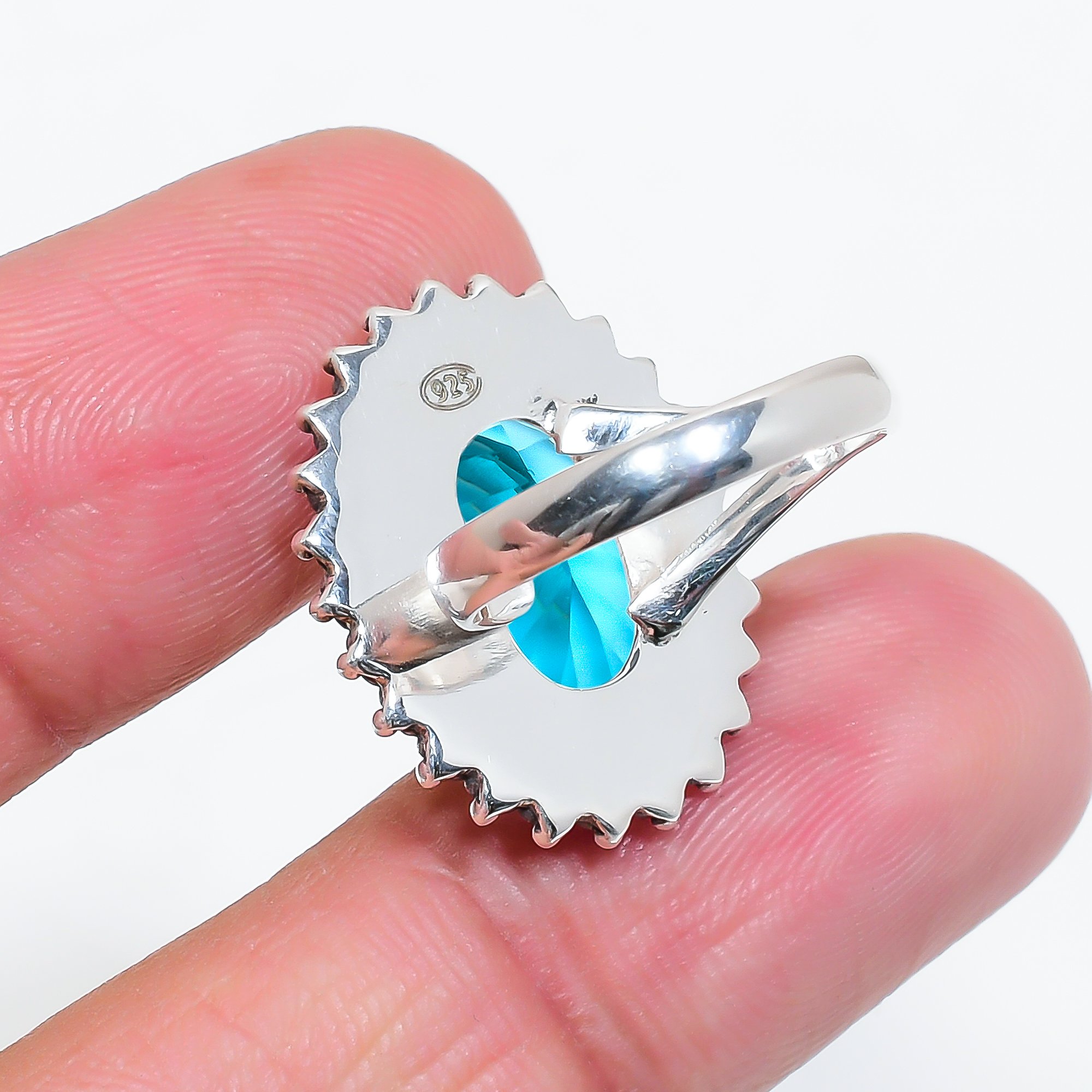 Blue Topaz - Simulated 925 Sterling Silver Ring