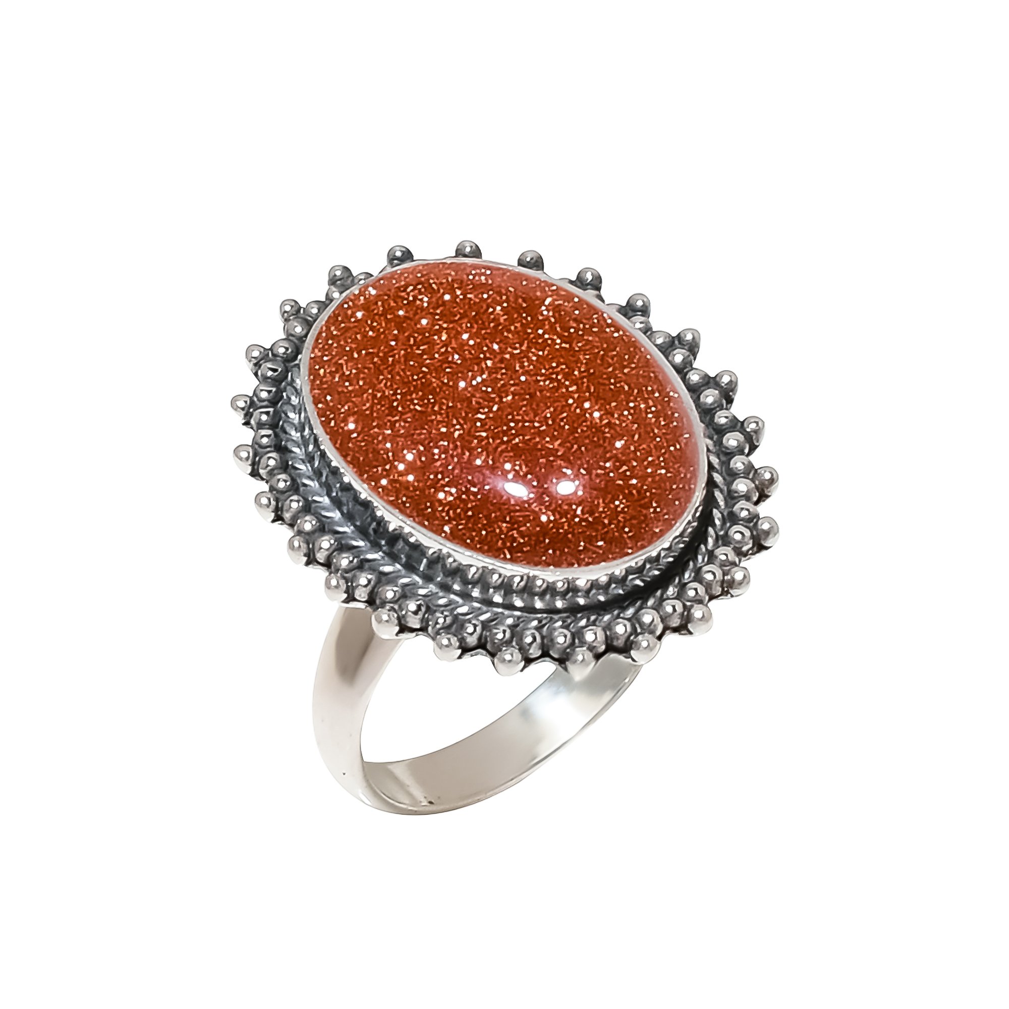 Golden Sunstone - Simulated 925 Sterling Silver Ring