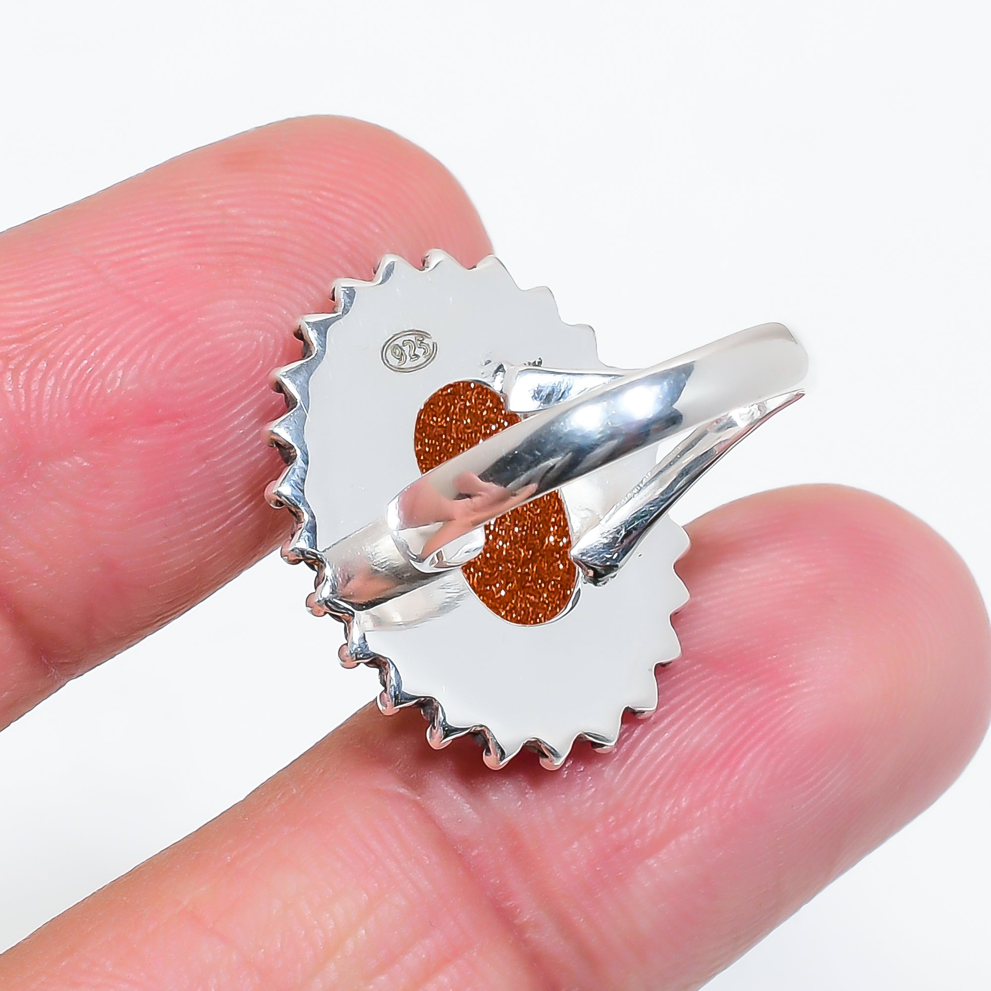 Golden Sunstone - Simulated 925 Sterling Silver Ring