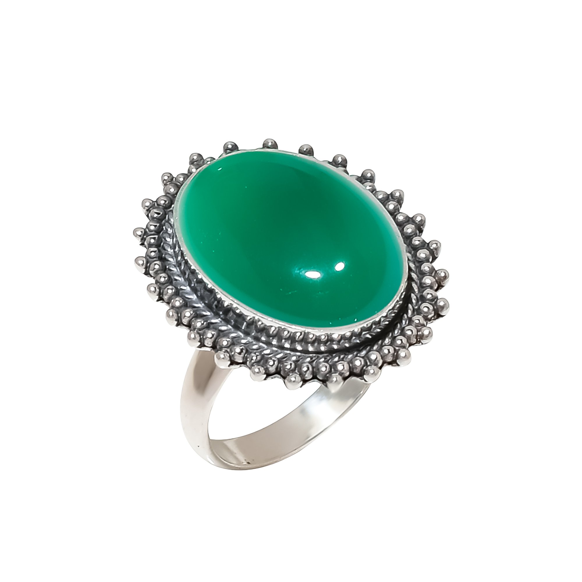 Green Onyx 925 Sterling Silver Ring