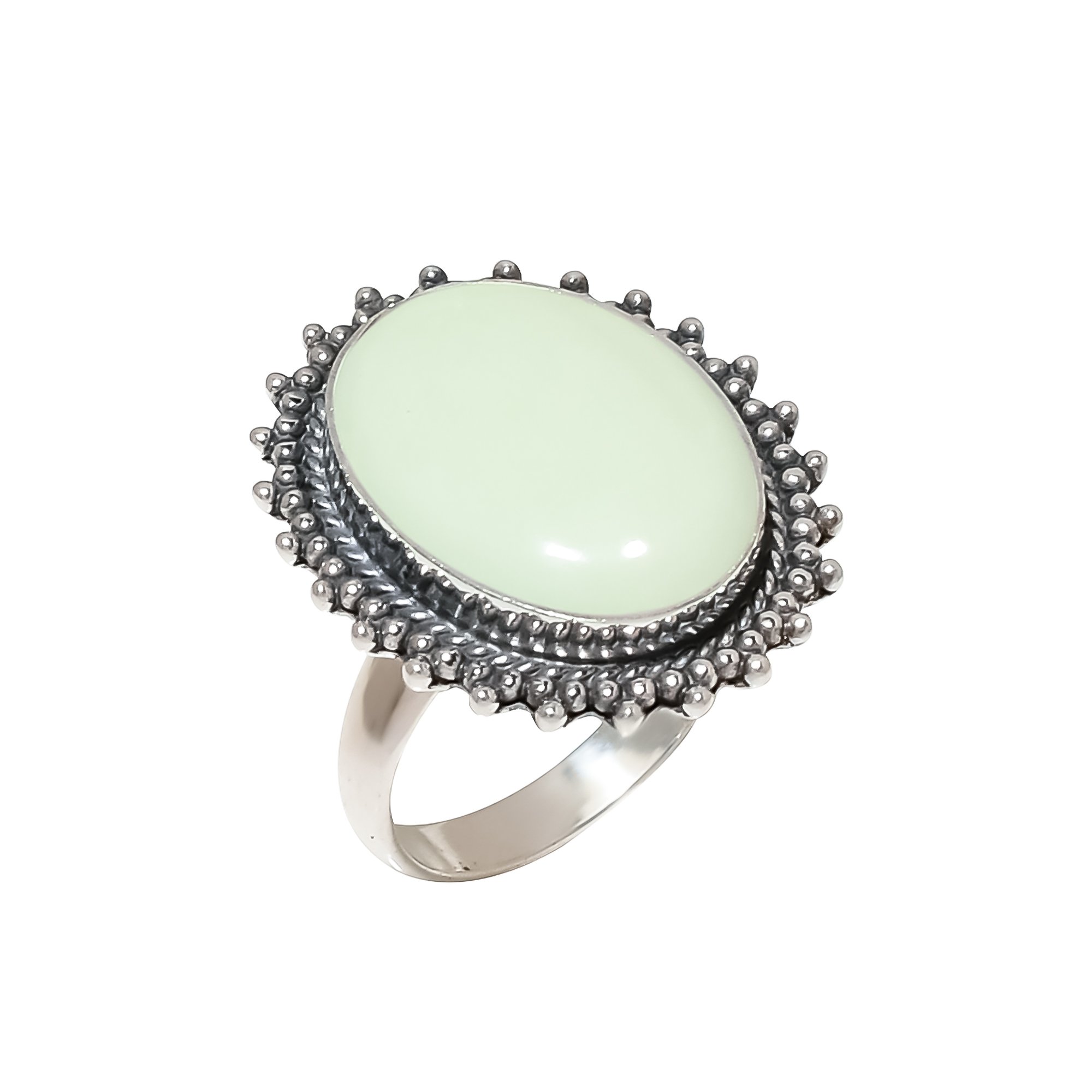 Lemon Chrysoprase - Australia 925 Sterling Silver Ring